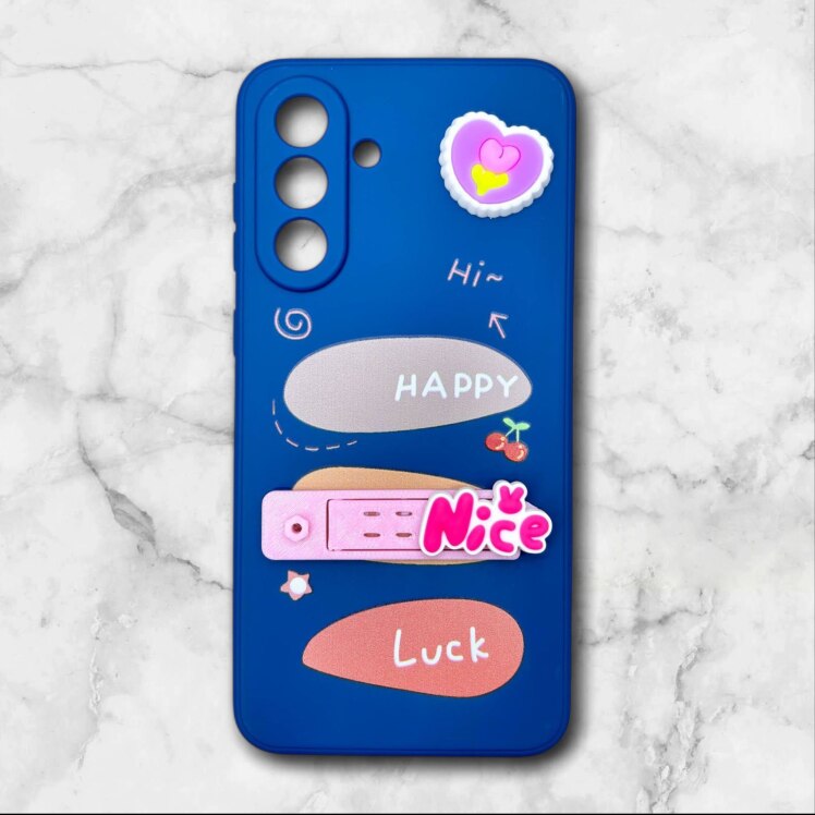 قاب سامسونگ samsungA36 فانتزی استنددار Nice Mood رنگ سورمه ای – یونیک کیس 