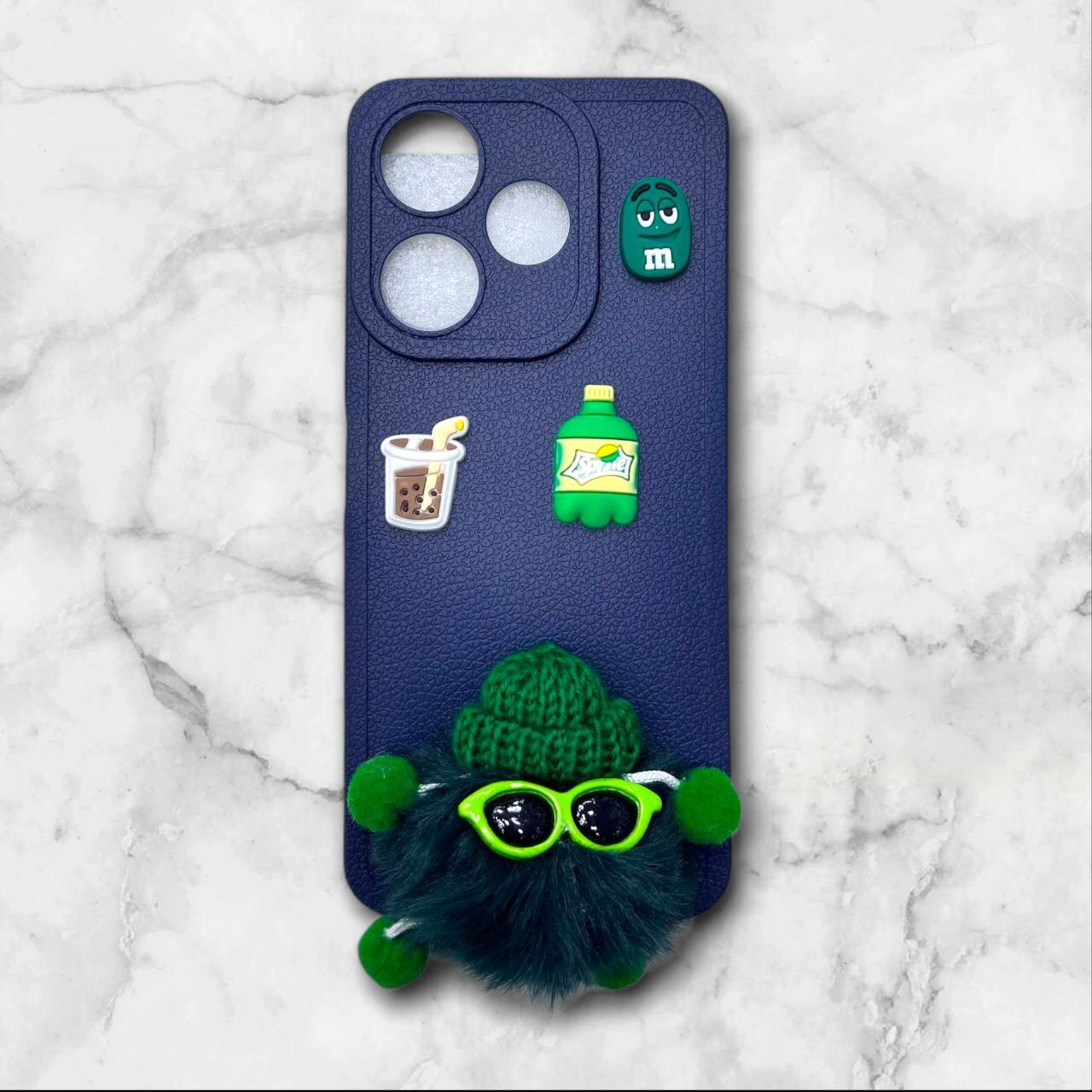  قاب پشمالو سه‌بعدی کارتونی شیائومی Redmi13X رنگ سورمه ای – یونیک کیس 