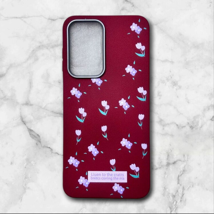 قاب طرح دار گل دار – Flower case سامسونگ A05s رنگ زرشکی – یونیک کیس 