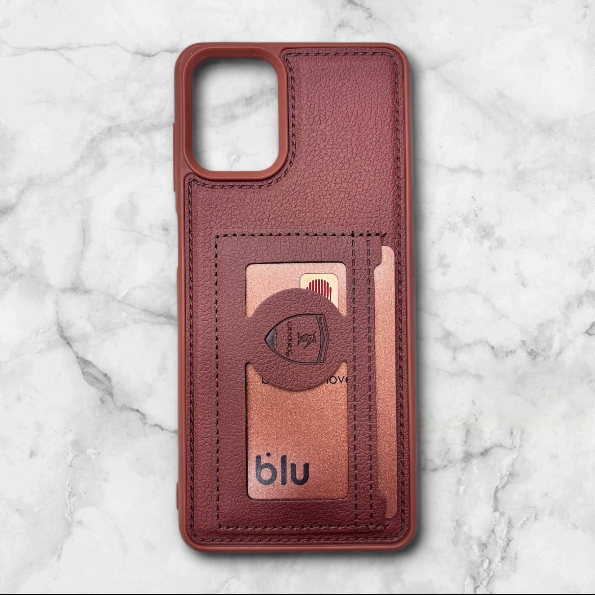  قاب چرمی جاکارتی سامسونگ Samsung A12 رنگ قهوه ای – Canary– یونیک کیس 