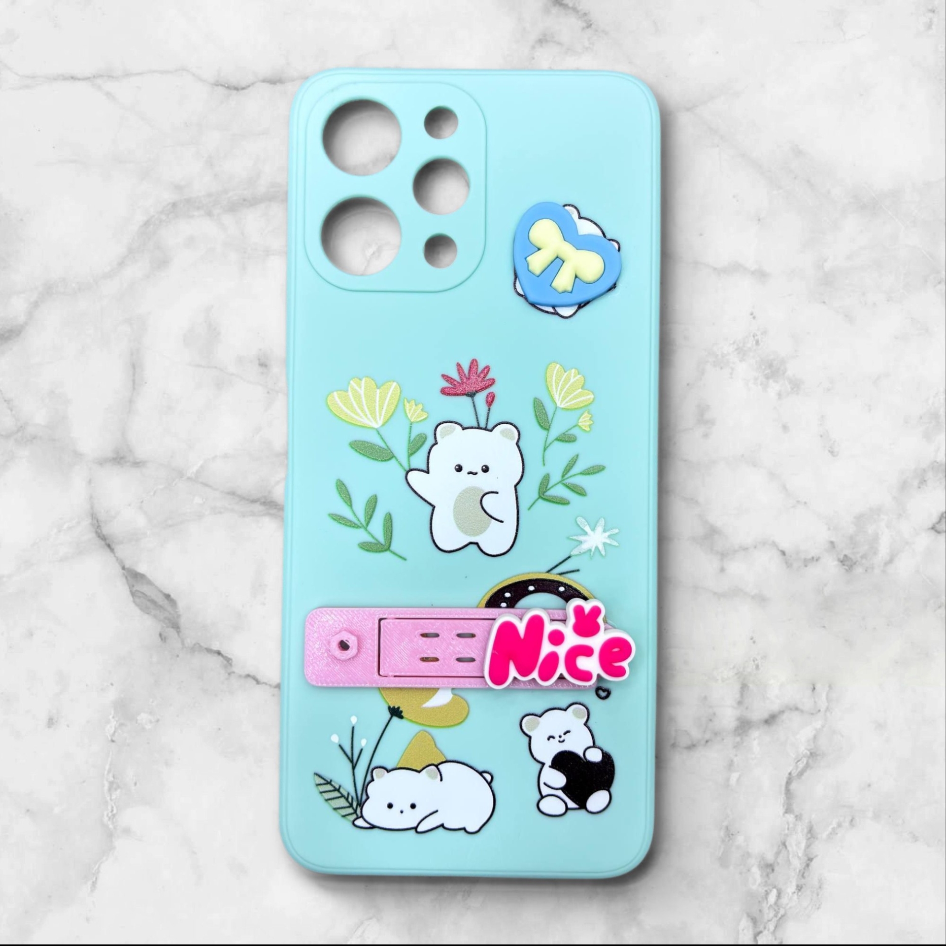  قاب شیائومی redmi12 فانتزی استنددار Nice Mood رنگ سبز – یونیک کیس 