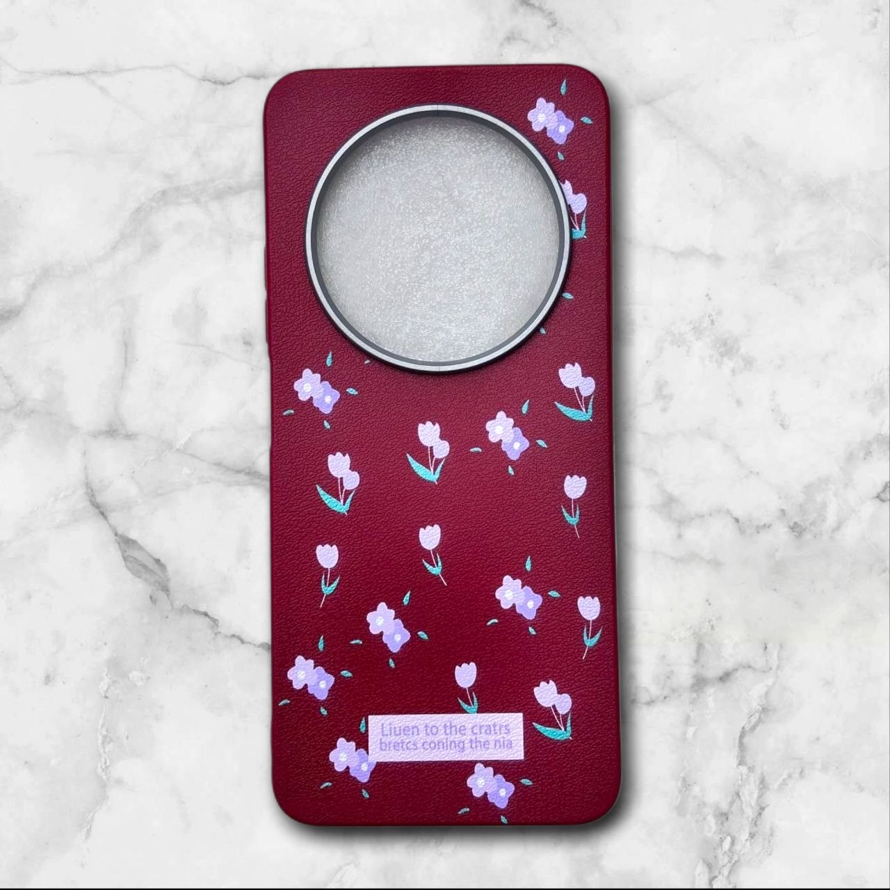  قاب طرح دار گل دار – Flower case شیائومی Redmi14c رنگ زرشکی – یونیک کیس 