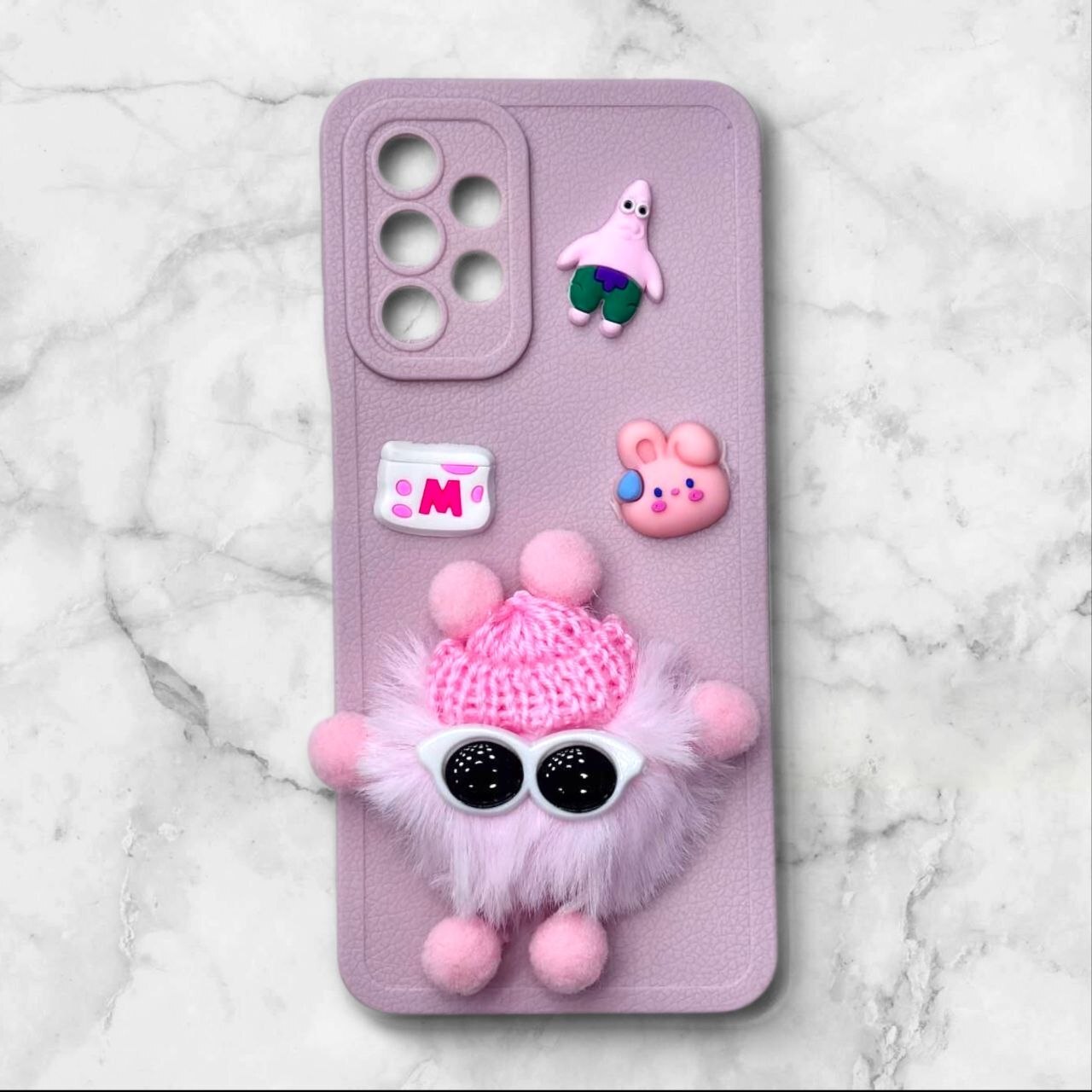  قاب پشمالو سه‌بعدی کارتونی سامسونگ A325G رنگ صورتی – یونیک کیس 