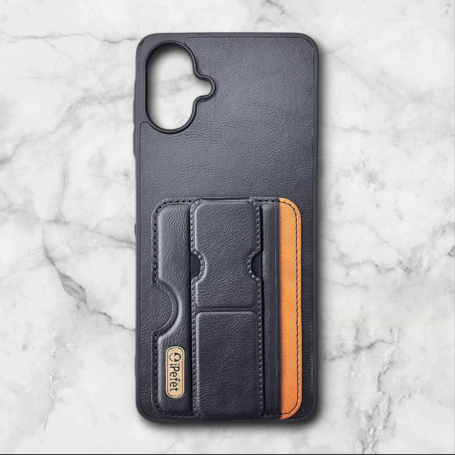  قاب سامسونگsamsunga06جاکارتی استندی ipefet رنگ مشکی – یونیک کیس 