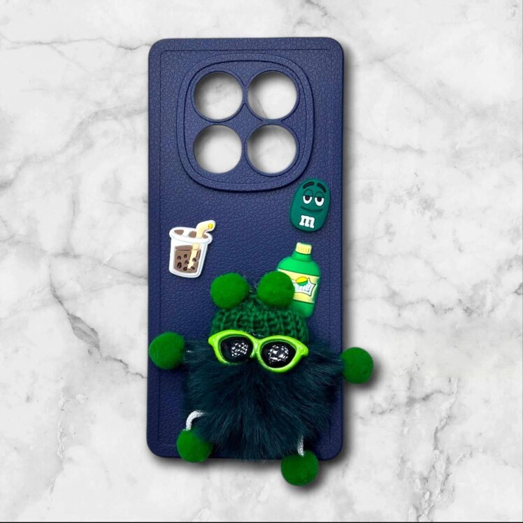 قاب پشمالو سه‌بعدی کارتونی شیائومی Note14Pro4G رنگ سورمه ای – یونیک کیس 