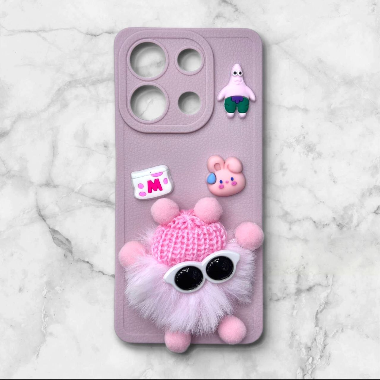 قاب پشمالو سهبعدی کارتونی شیائومیNote13Pro4G رنگ صورتی – یونیک کیس