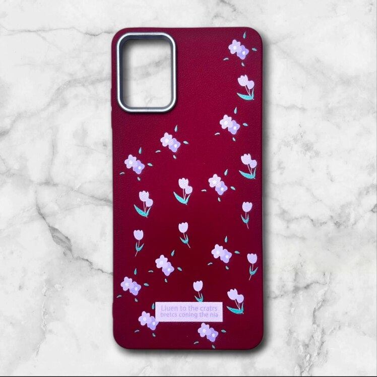 قاب طرح دار گل دار – Flower case سامسونگ A17 رنگ زرشکی – یونیک کیس 