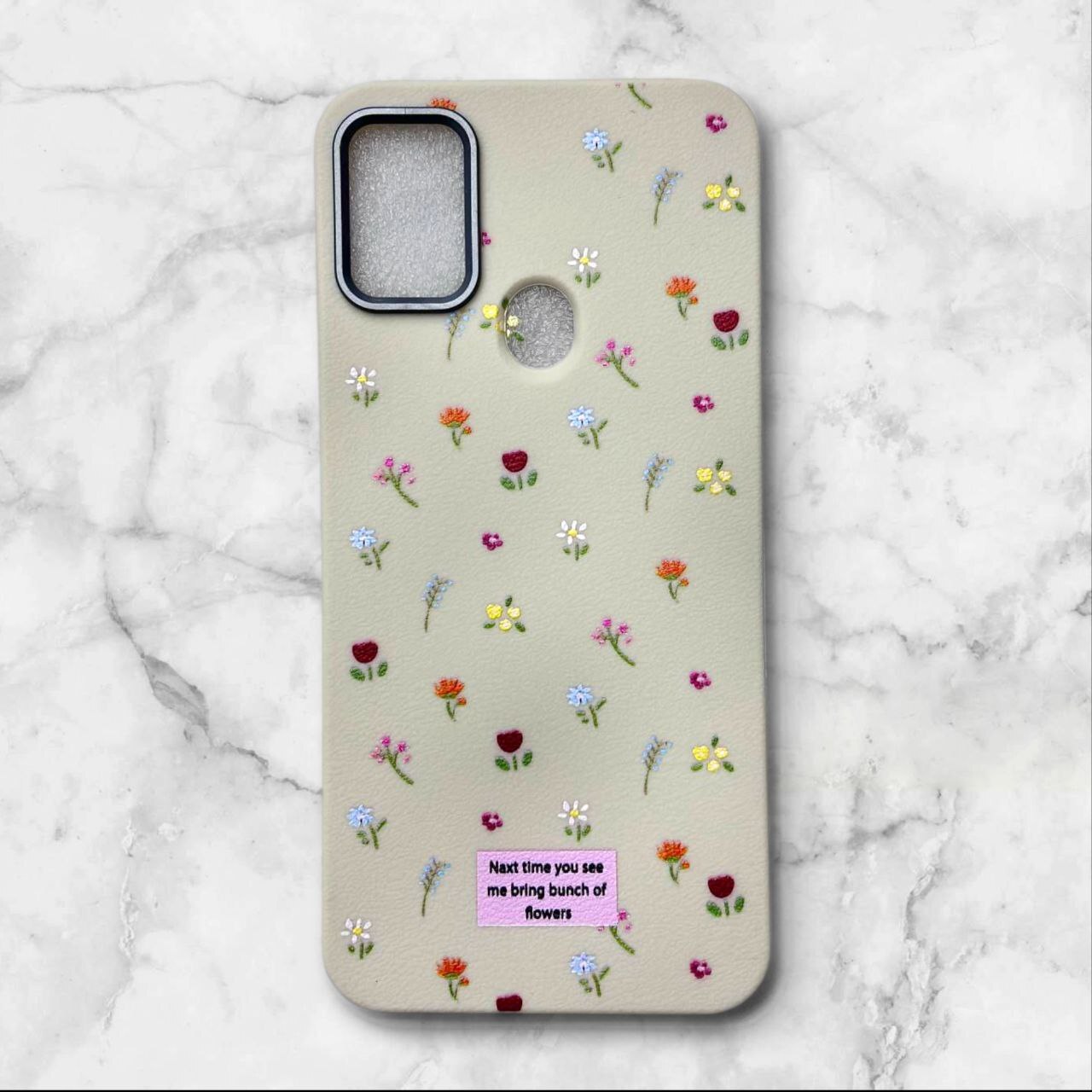  قاب طرح دار گل دار – Flower case سامسونگ A11 رنگ کرمی – یونیک کیس 