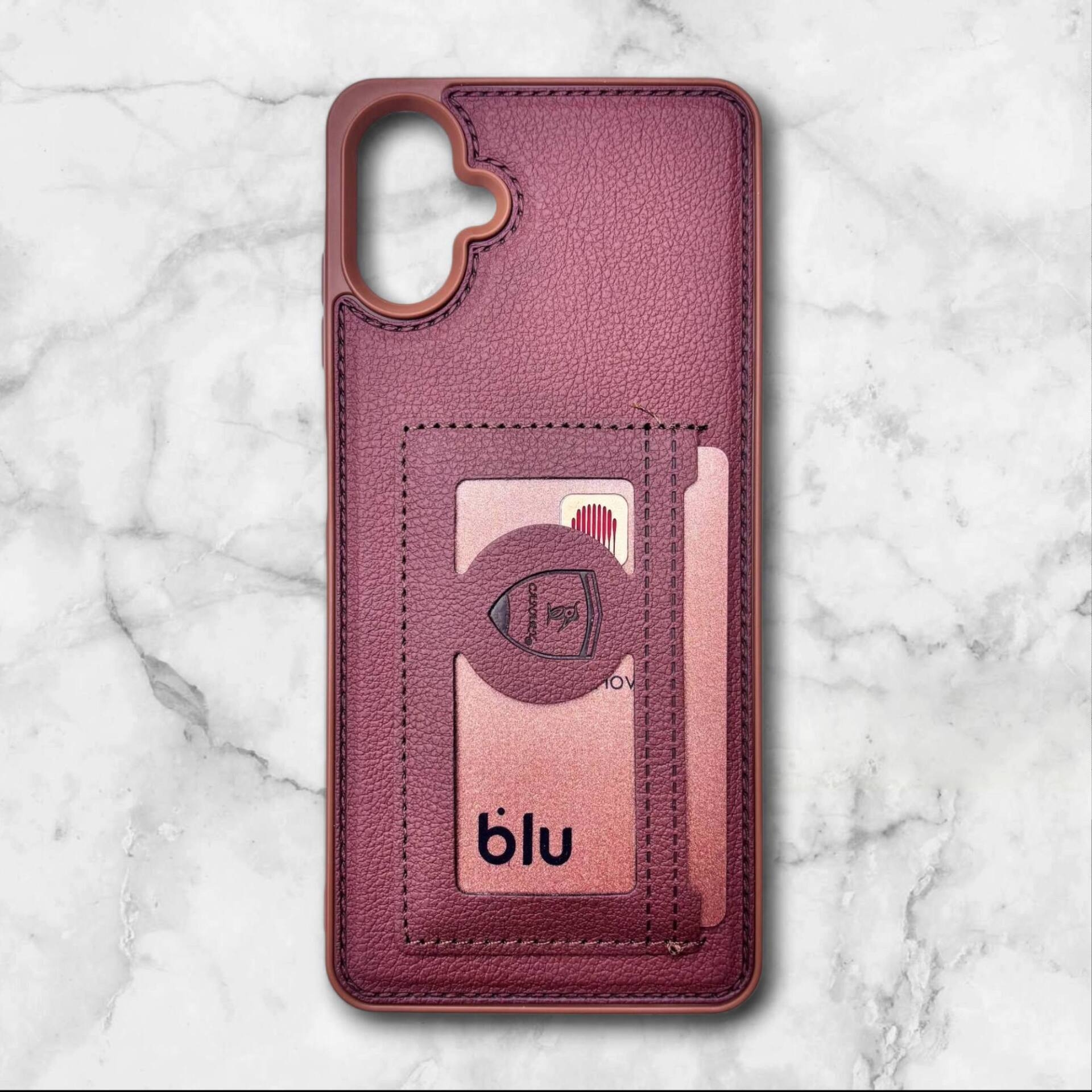 قاب چرمی جاکارتی سامسونگ Samsung A06 رنگ قهوه ای – Canary– یونیک کیس