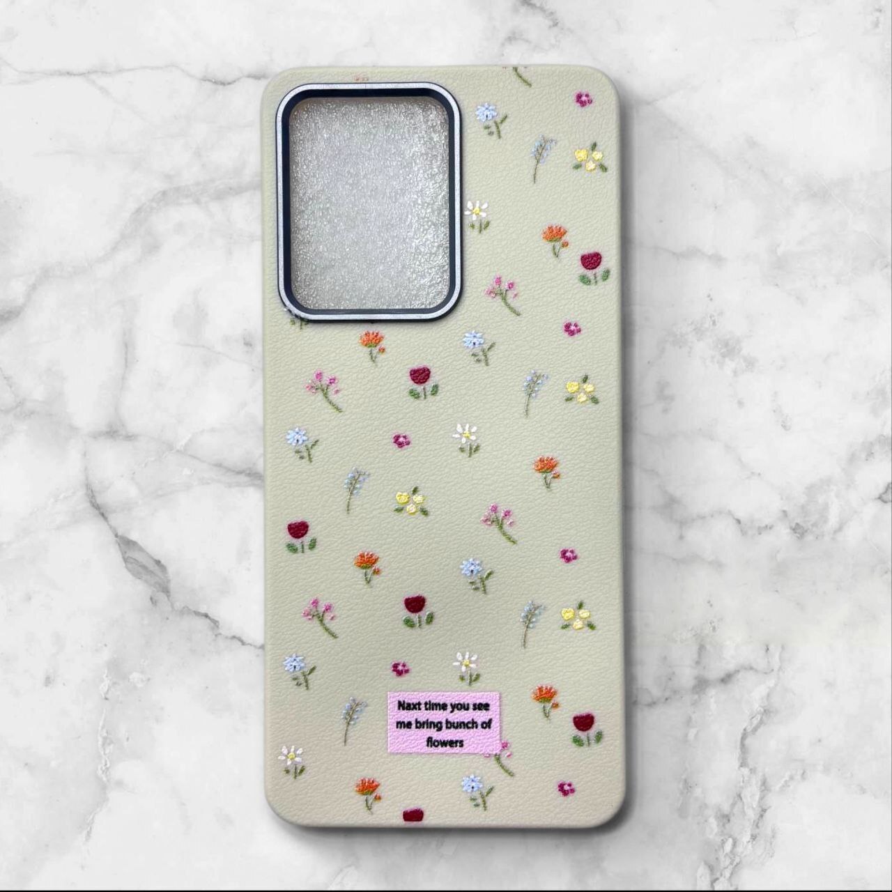 قاب طرح دار گل دار – Flower case شیائومی RedmiNote14S رنگ کرمی – یونیک کیس