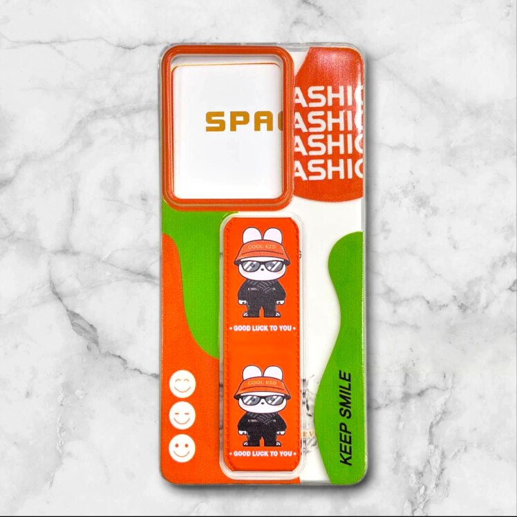 قاب طرح دار شیائومیredminote134g استندی شفاف GOODLUCK رنگ نارنجی – یونیک کیس 