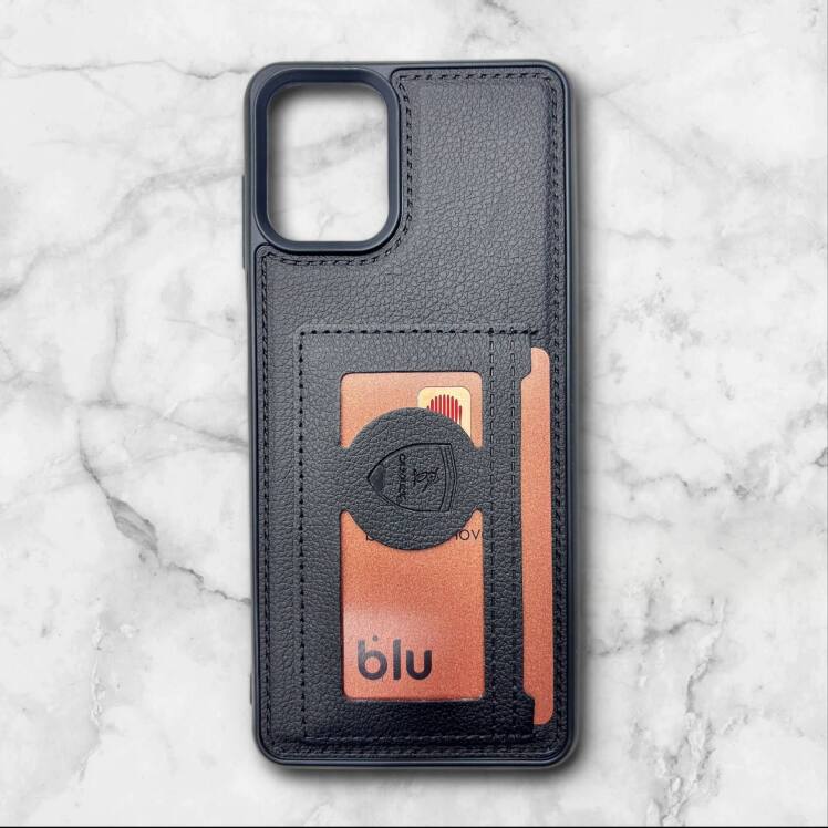 قاب چرمی جاکارتی سامسونگ Samsung A12 رنگ مشکی– Canary– یونیک کیس