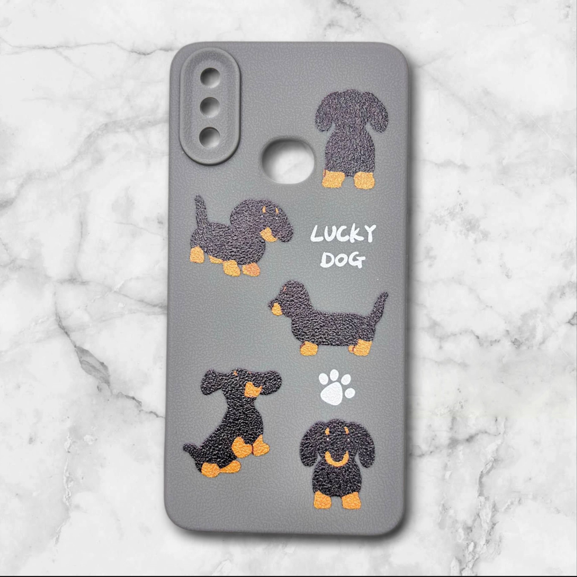  قاب طرح دار سامسونگsamsunga10s طرح سگ بامزه رنگ طوسی – یونیک کیس 