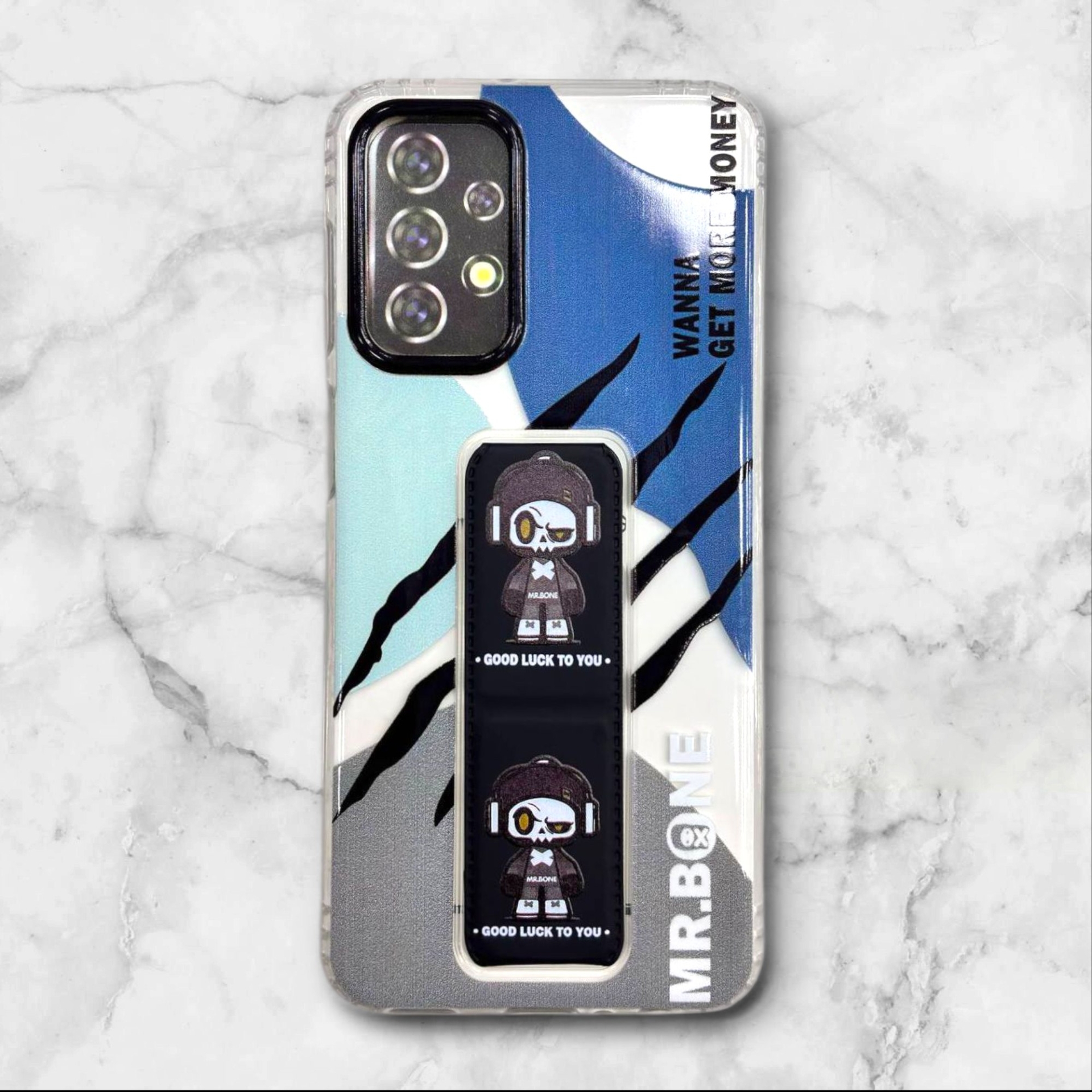  قاب طرح دار سامسونگsamsunga13 استندی شفاف GOODLUCK رنگ مشکی – یونیک کیس 