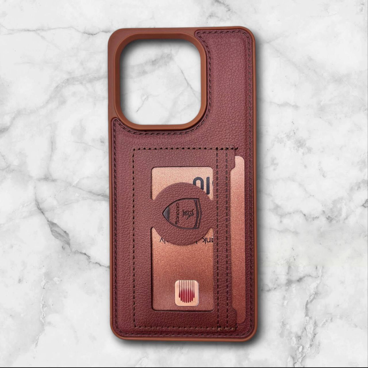  قاب چرمی جاکارتی شیائومی RedmiNote14S رنگ قهوه ای – Canary– یونیک کیس 