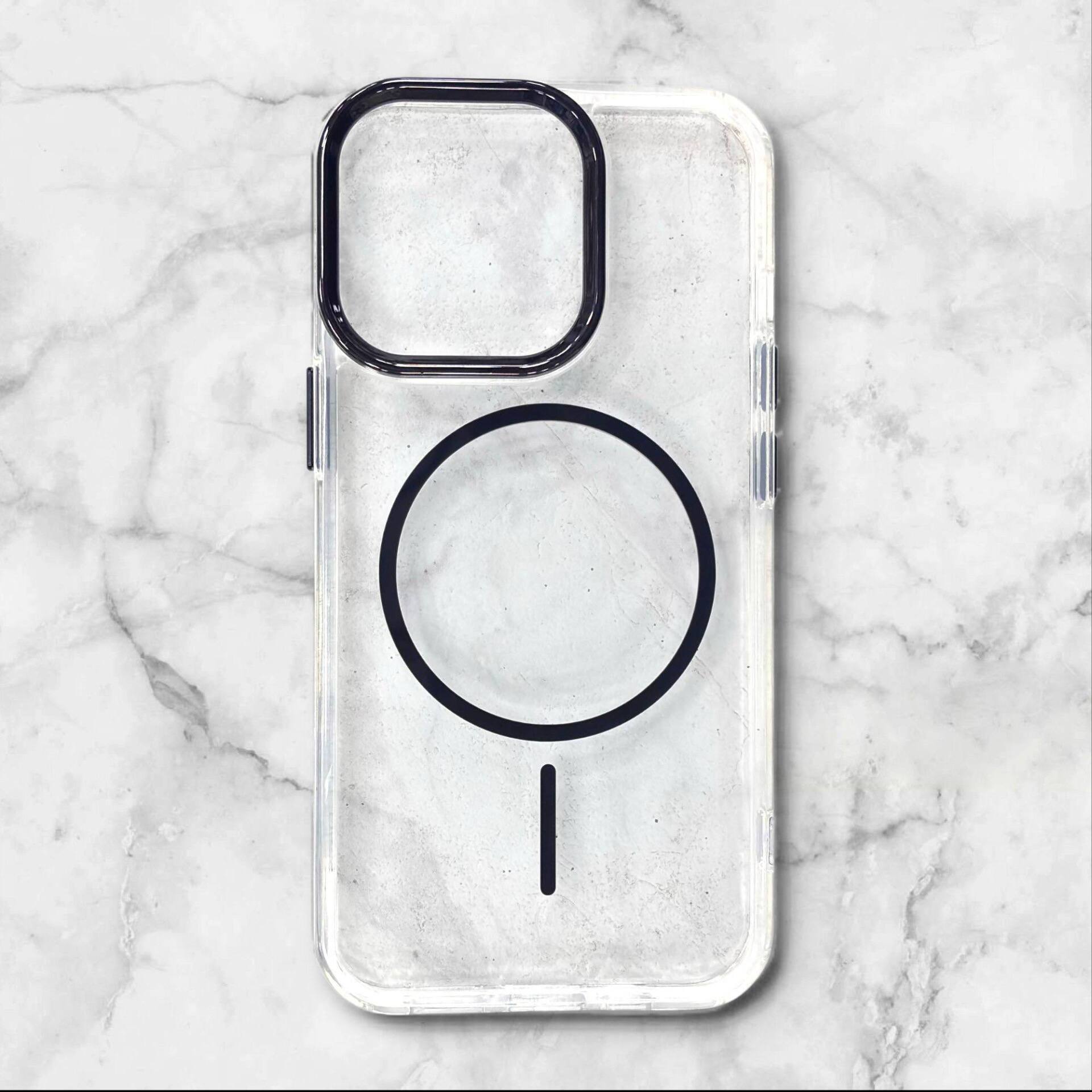  قاب ایفونiPhone13pro شفاف با لبه فلزی براق رنگ مشکی – یونیک کیس 