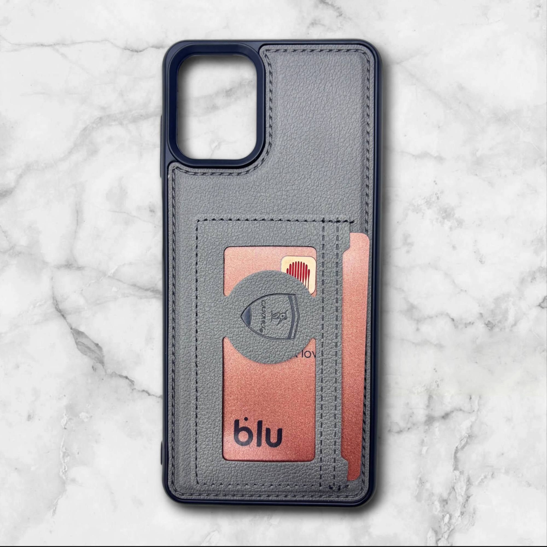  قاب چرمی جاکارتی سامسونگ Samsung A12 رنگ طوسی – Canary– یونیک کیس 