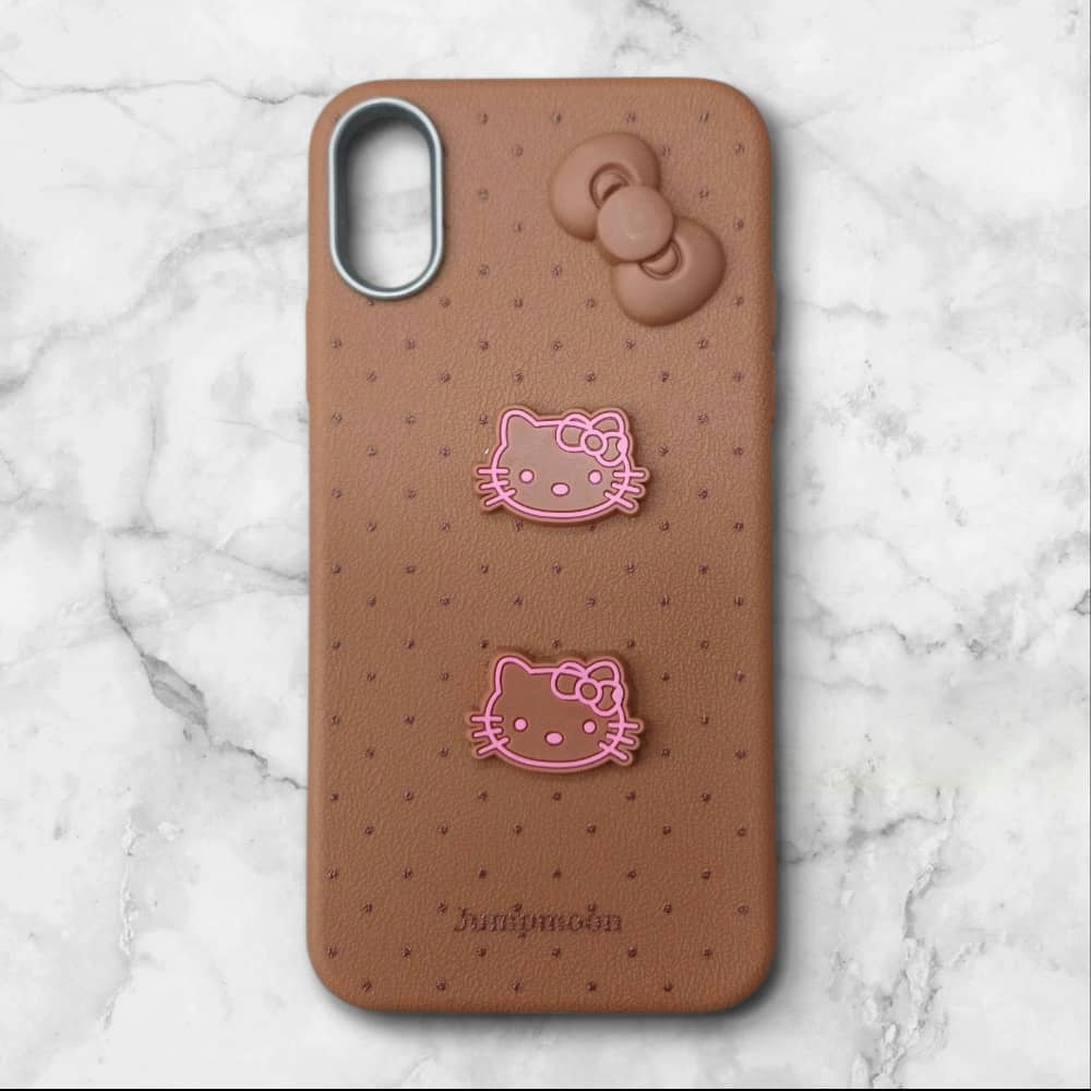 کاور طرح دار ایفونiphone12 هلوکیتی jumpmoon رنگ قهوه ای – یونیک کیس