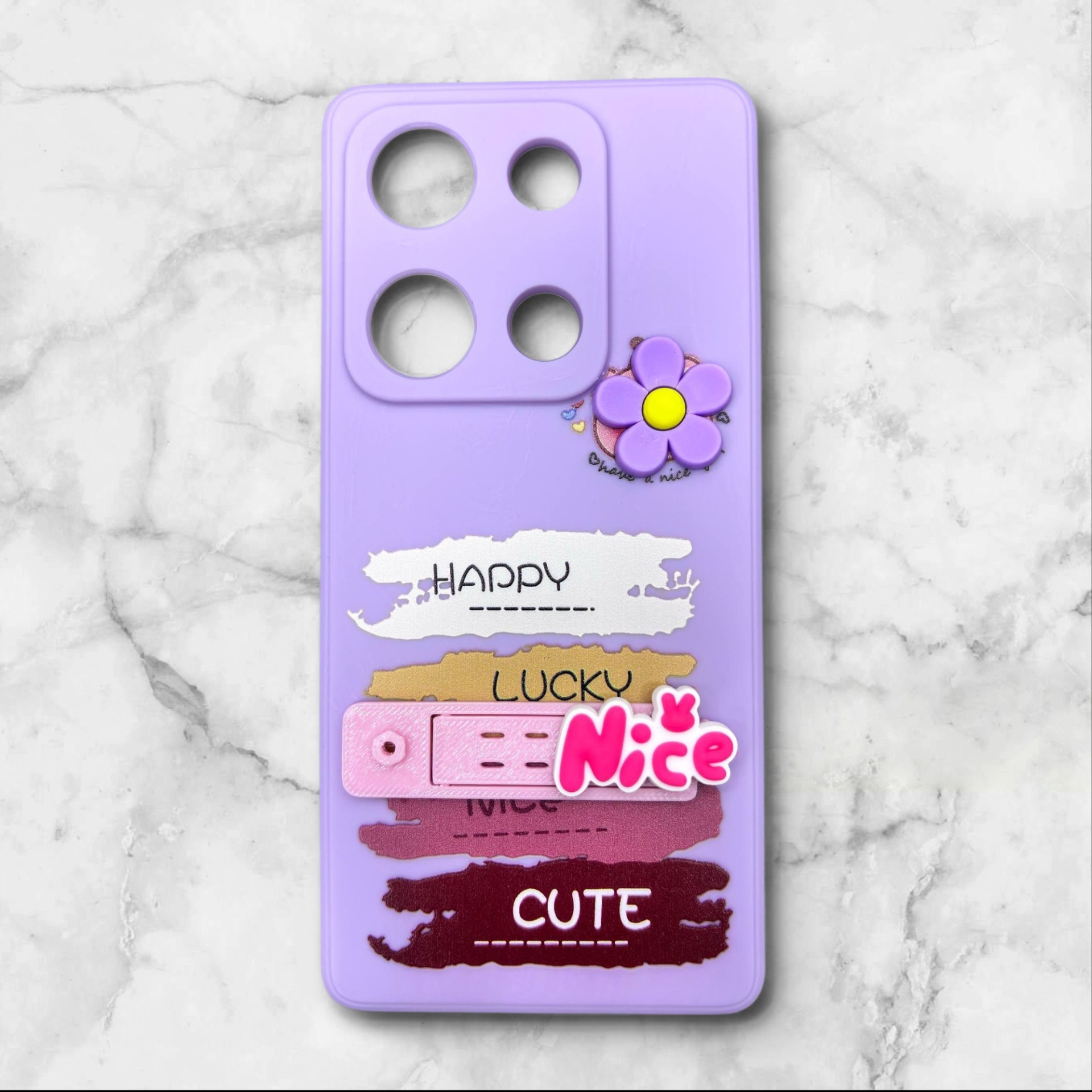  قاب شیائومی redminote14s فانتزی استنددار Nice Mood رنگ بنفش – یونیک کیس 