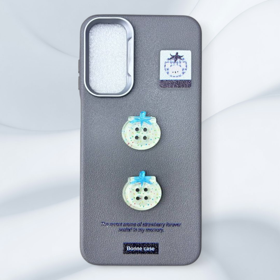  قاب چرمی طرح‌دار سامسونگ A32 5gرنگ طوسی – Bonne Case-یونیک کیس 