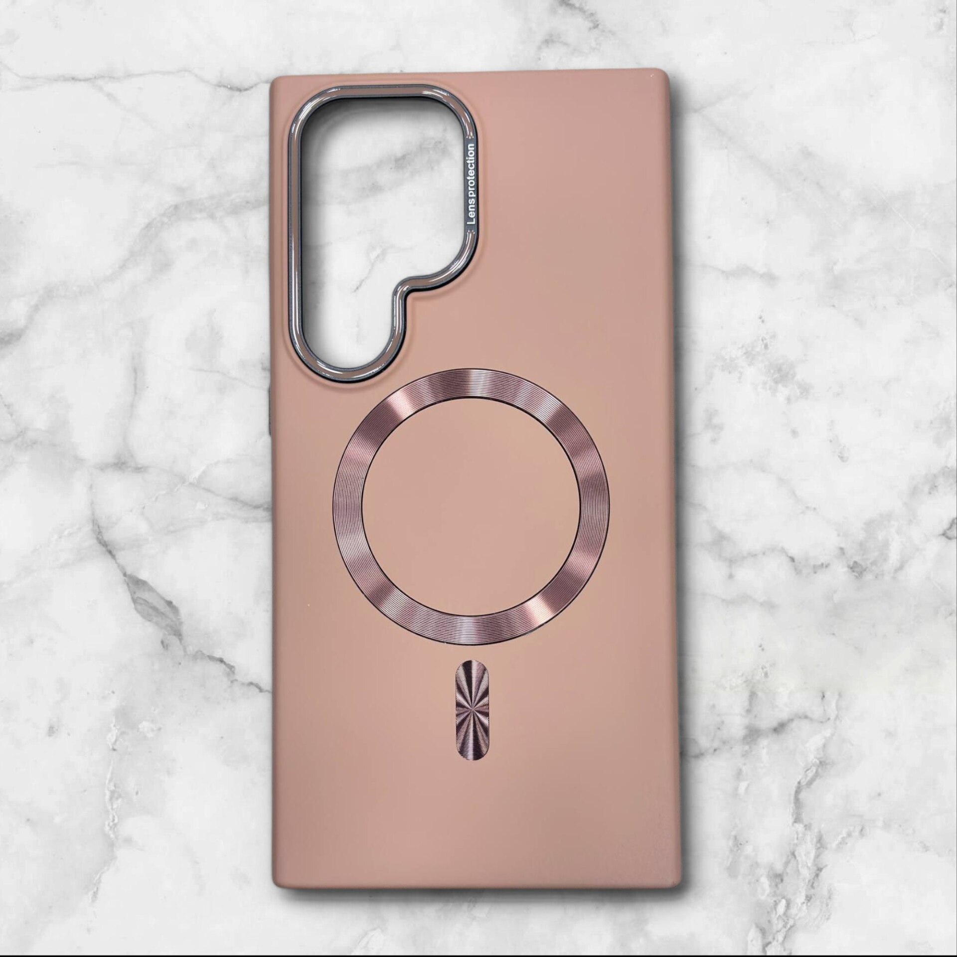  قاب سامسونگ samsungs25ultra مگ‌سیف کربن با فریم فلزی لنز رنگ صحرایی – یونیک کیس 