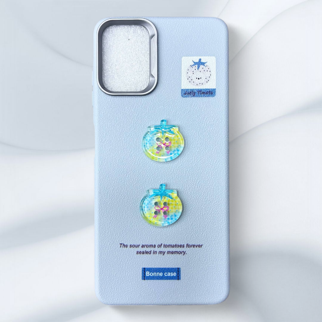 قاب چرمی طرحدار سامسونگ A06 رنگ آبی یخی – Bonne Case-یونیک کیس