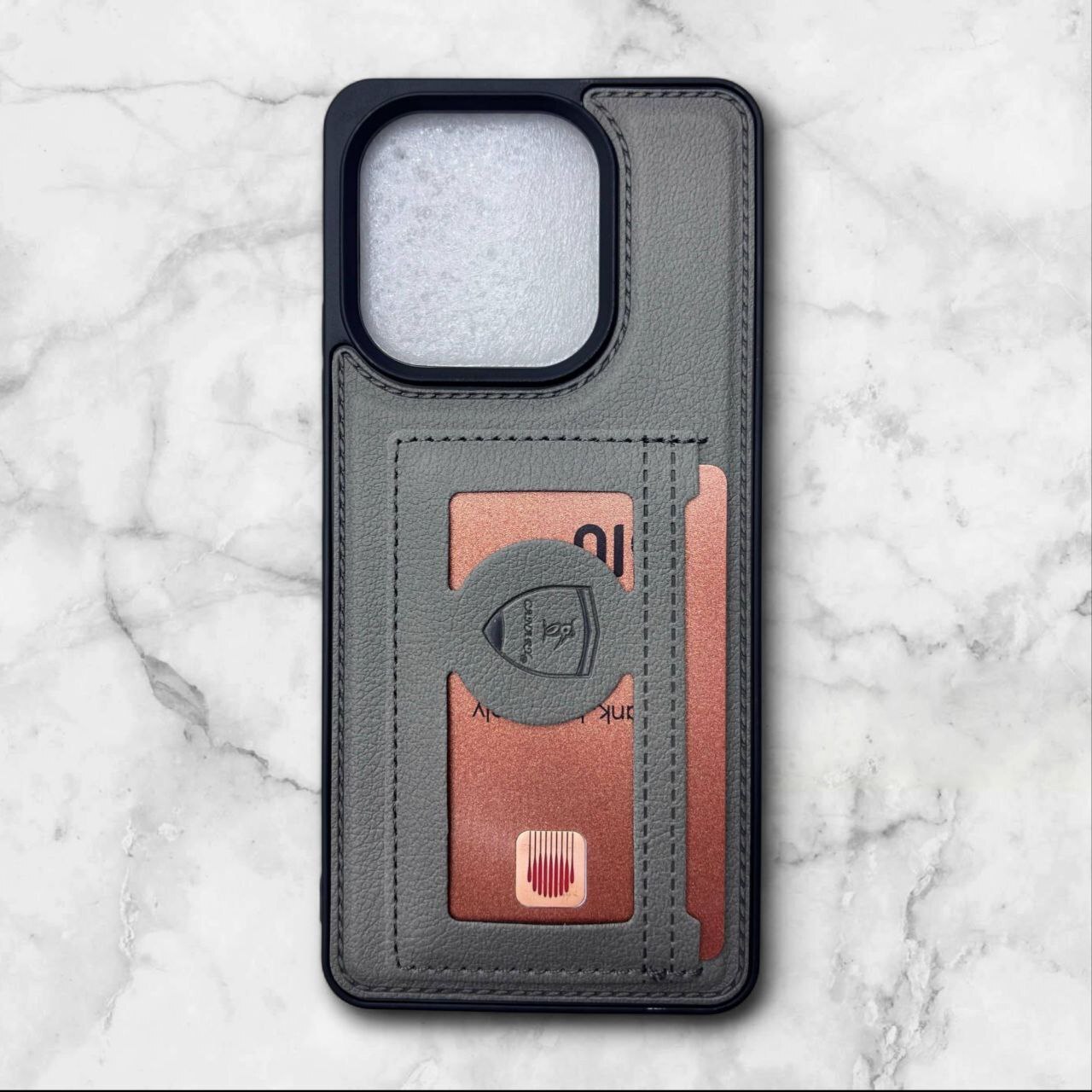  قاب چرمی جاکارتی شیائومی RedmiNote14S رنگ طوسی – Canary– یونیک کیس 