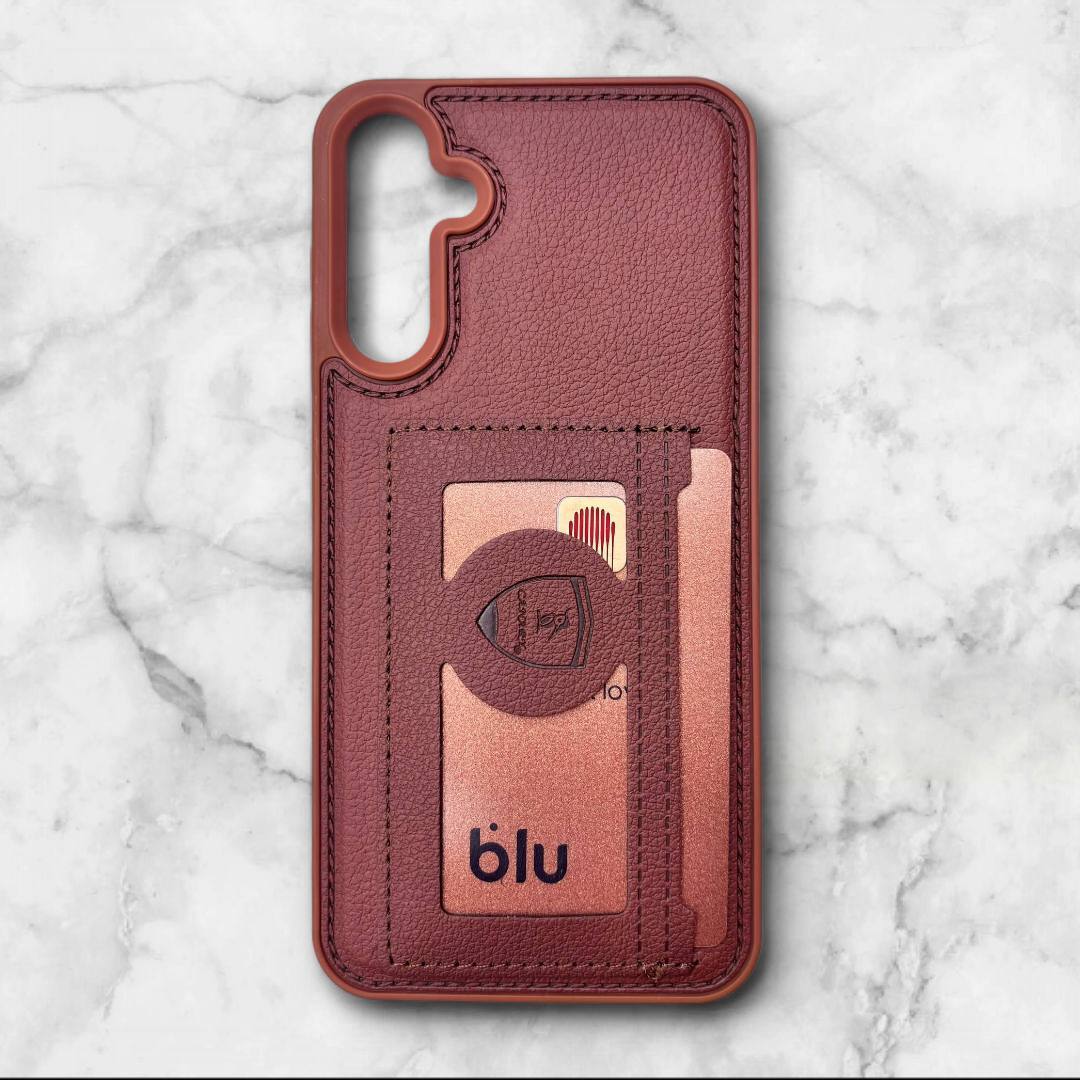  قاب چرمی جاکارتی سامسونگ Samsung A56 رنگ قهوه ای – Canary– یونیک کیس 