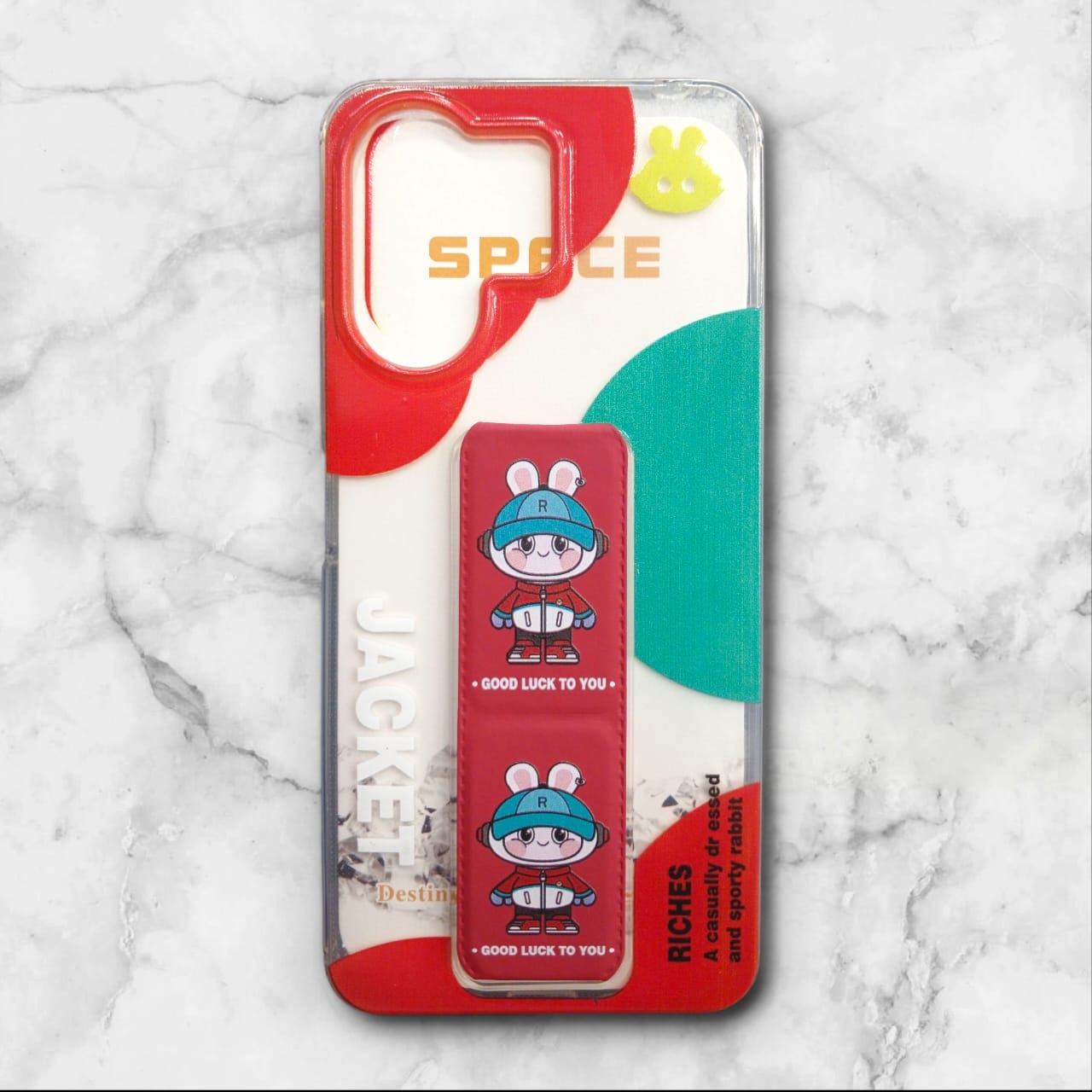  قاب طرح دار شیائومیredmi13c استندی شفاف GOODLUCK رنگ قرمز – یونیک کیس 