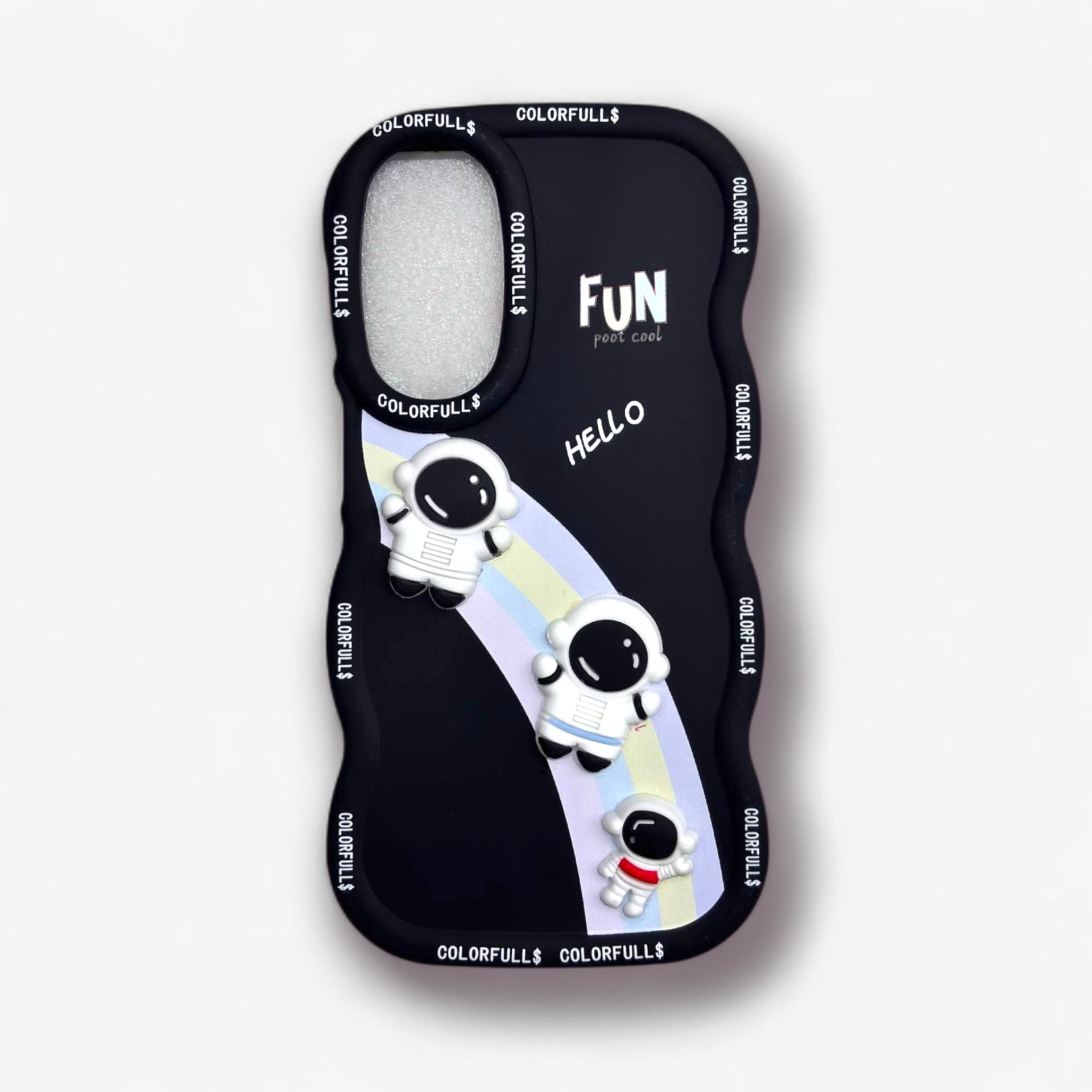  قاب طرح دار سامسونگsamsunga25 برجسته طرح میوه و رنگین‌کمان رنگ مشکی – یونیک کیس 