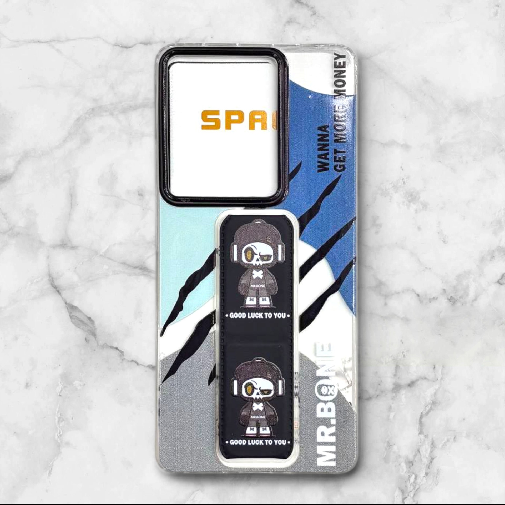  قاب طرح دار شیائومیredminote14s استندی شفاف GOODLUCK رنگ مشکی – یونیک کیس 