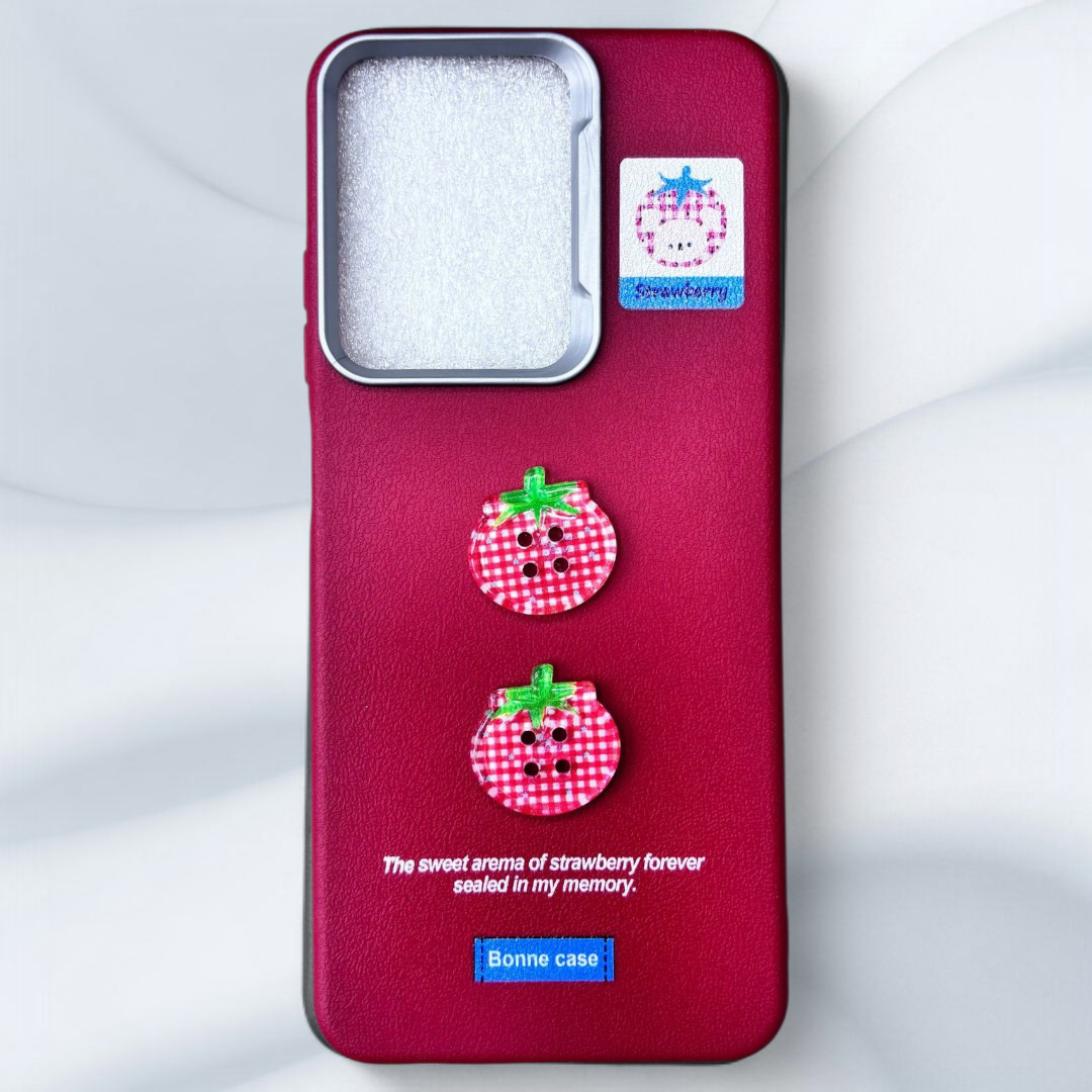  قاب چرمی طرح‌دار شیائومی PocoC71 رنگ قرمز – Bonne Case-یونیک کیس 