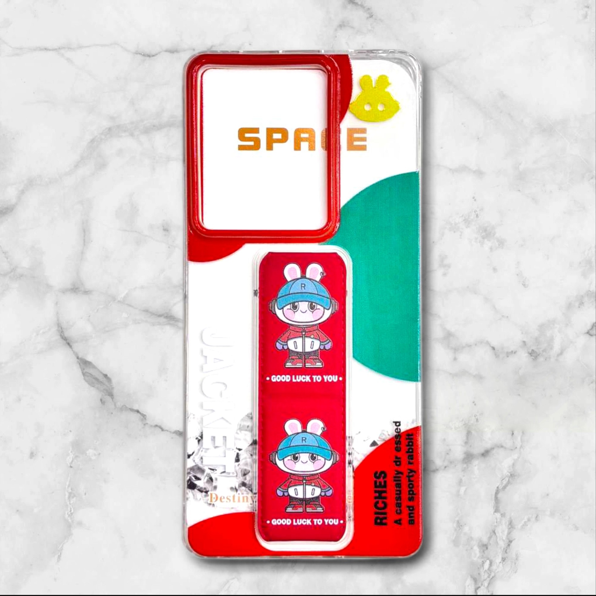  قاب طرح دار شیائومیredminote14s استندی شفاف GOODLUCK رنگ قرمز – یونیک کیس 