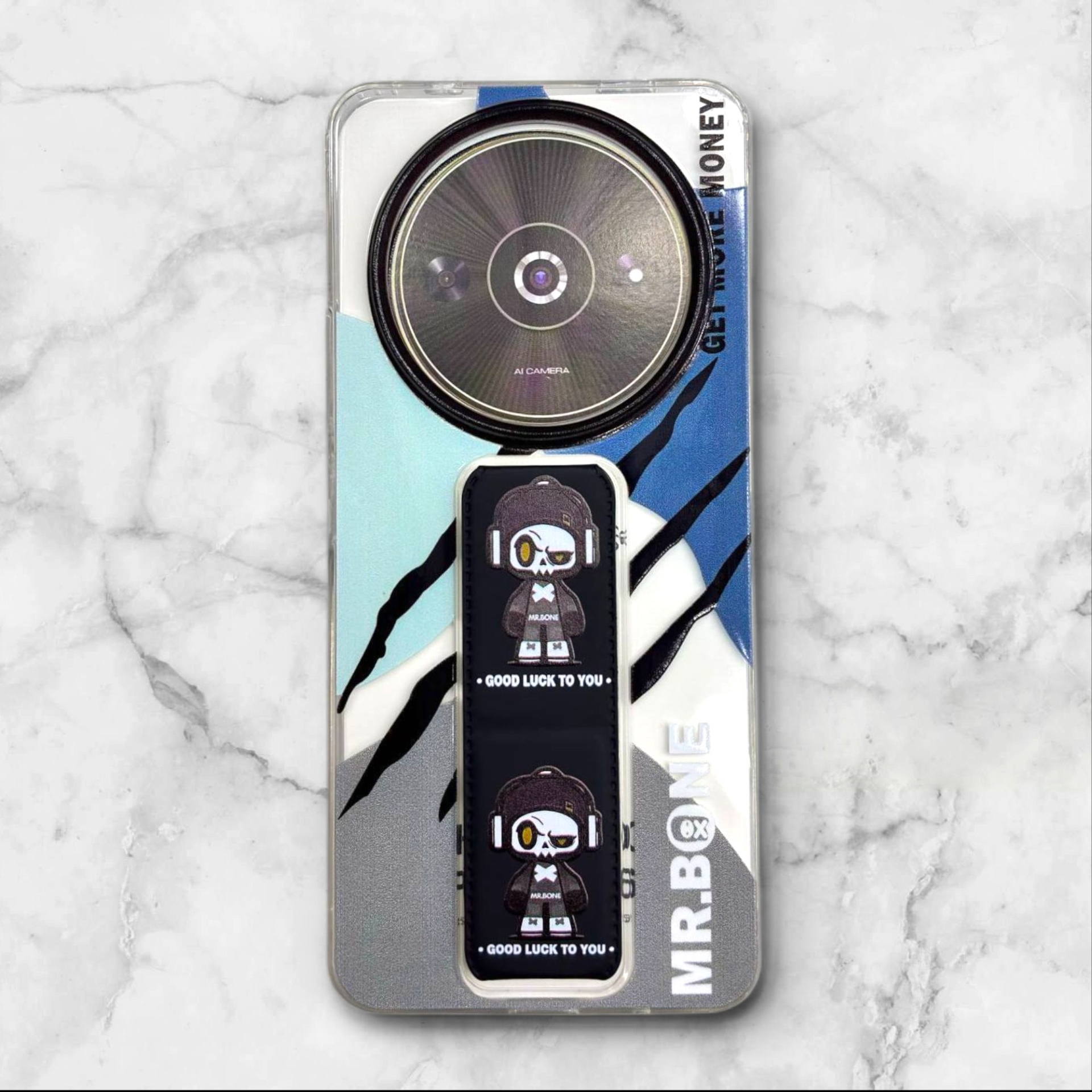  قاب طرح دار شیائومیredmia3 استندی شفاف GOODLUCK رنگ مشکی – یونیک کیس 