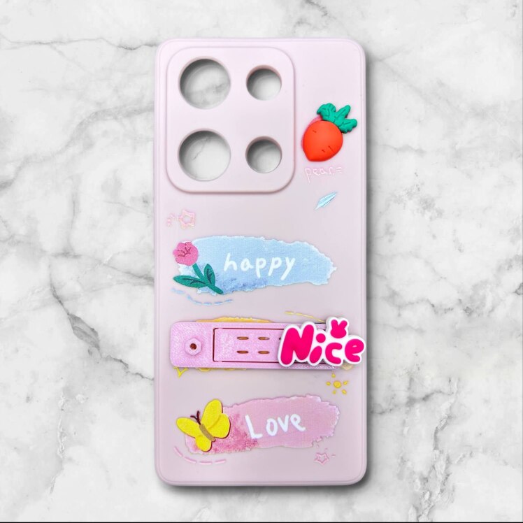 قاب شیائومی redminote14s فانتزی استنددار Nice Mood رنگ صورتی – یونیک کیس 