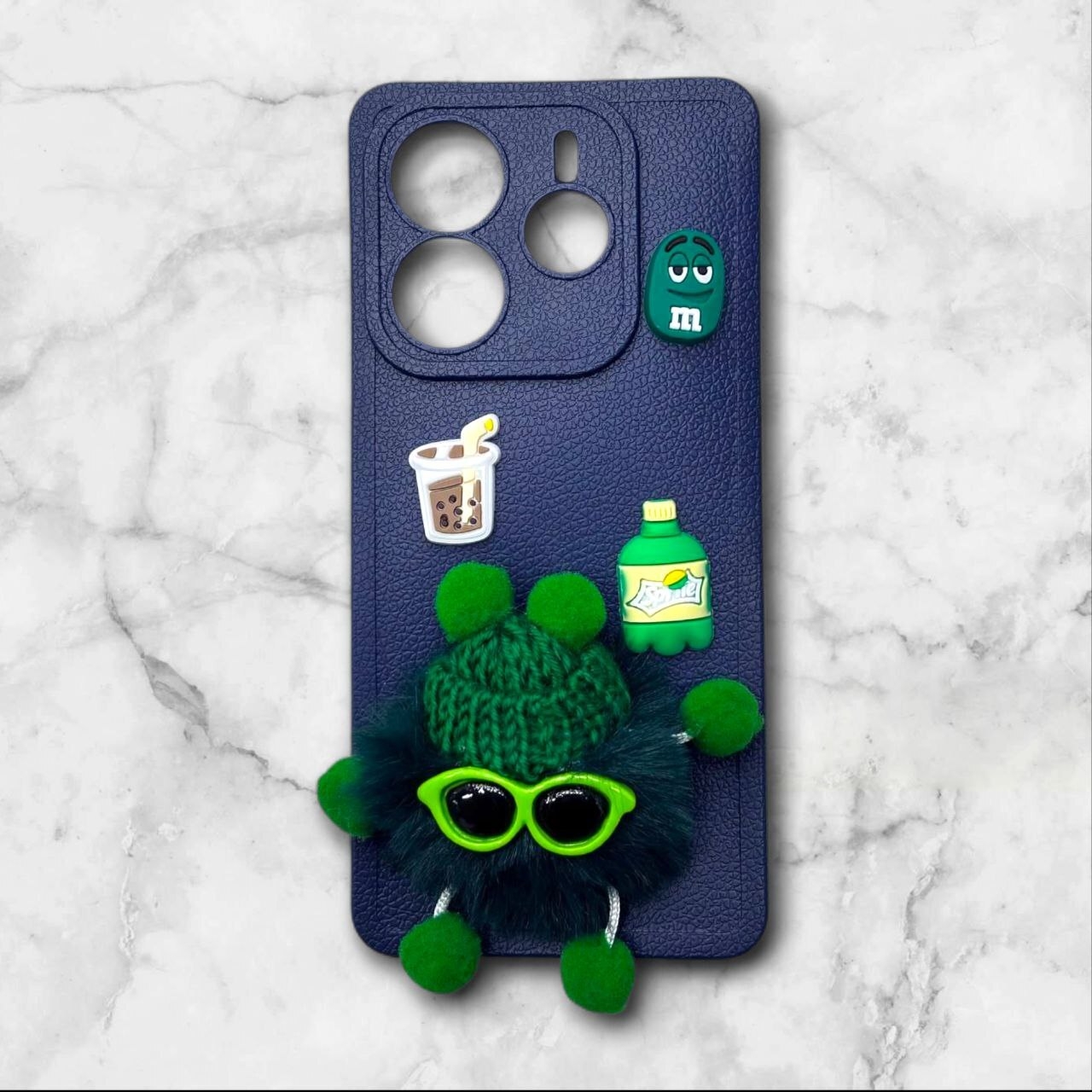  قاب پشمالو سه‌بعدی کارتونی شیائومی Note144G رنگ سورمه ای – یونیک کیس 