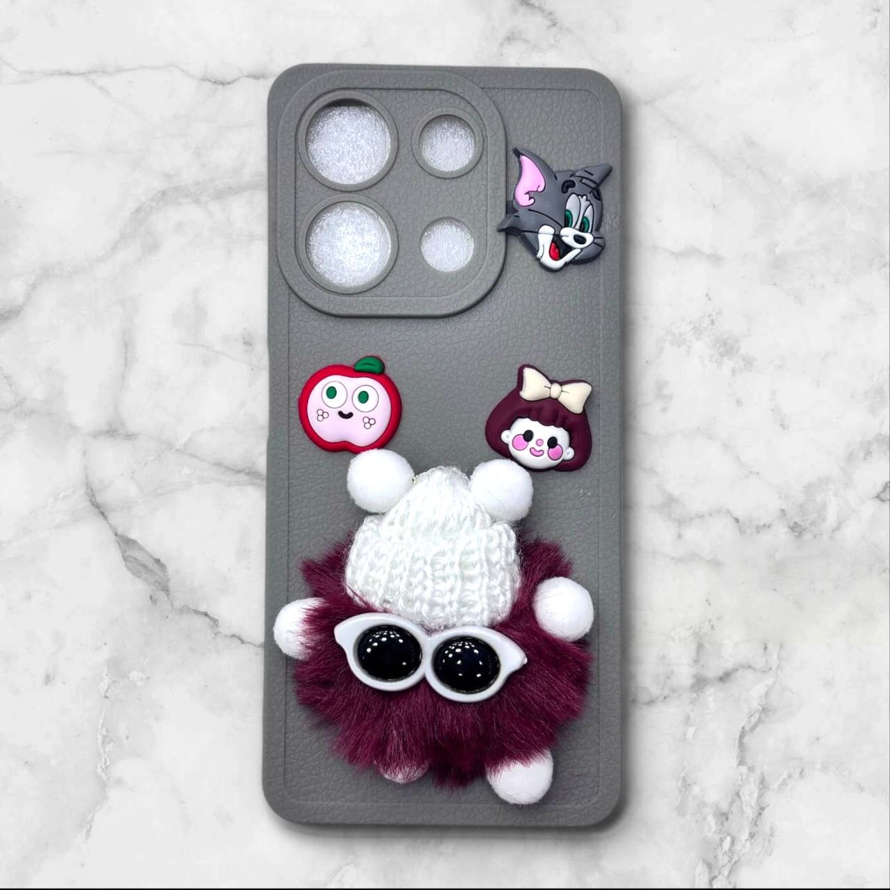 قاب پشمالو سهبعدی کارتونی شیائومیNote13Pro4G رنگ طوسی – یونیک کیس