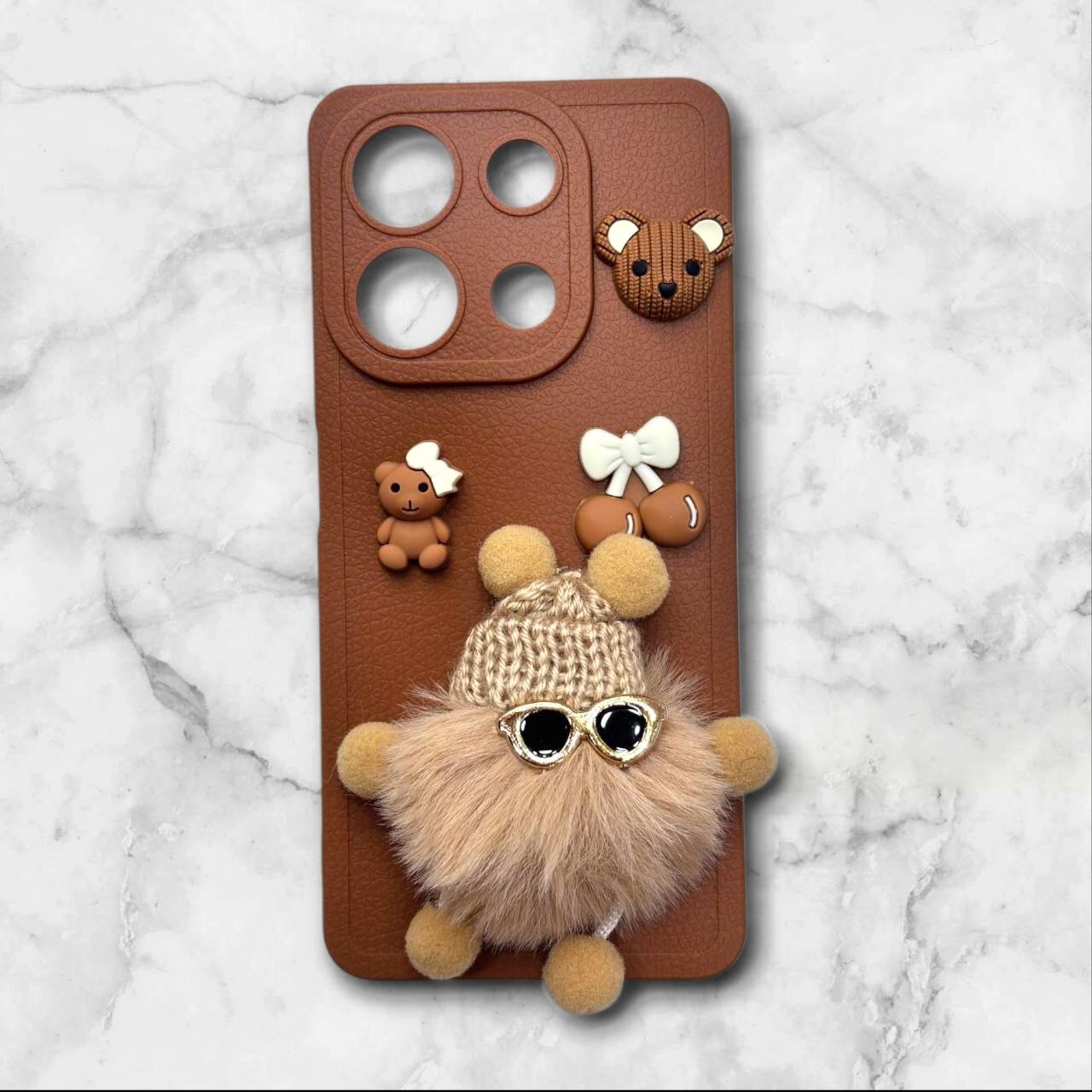 قاب پشمالو سهبعدی کارتونی شیائومی Note13Pro4G رنگ قهوه ای – یونیک کیس