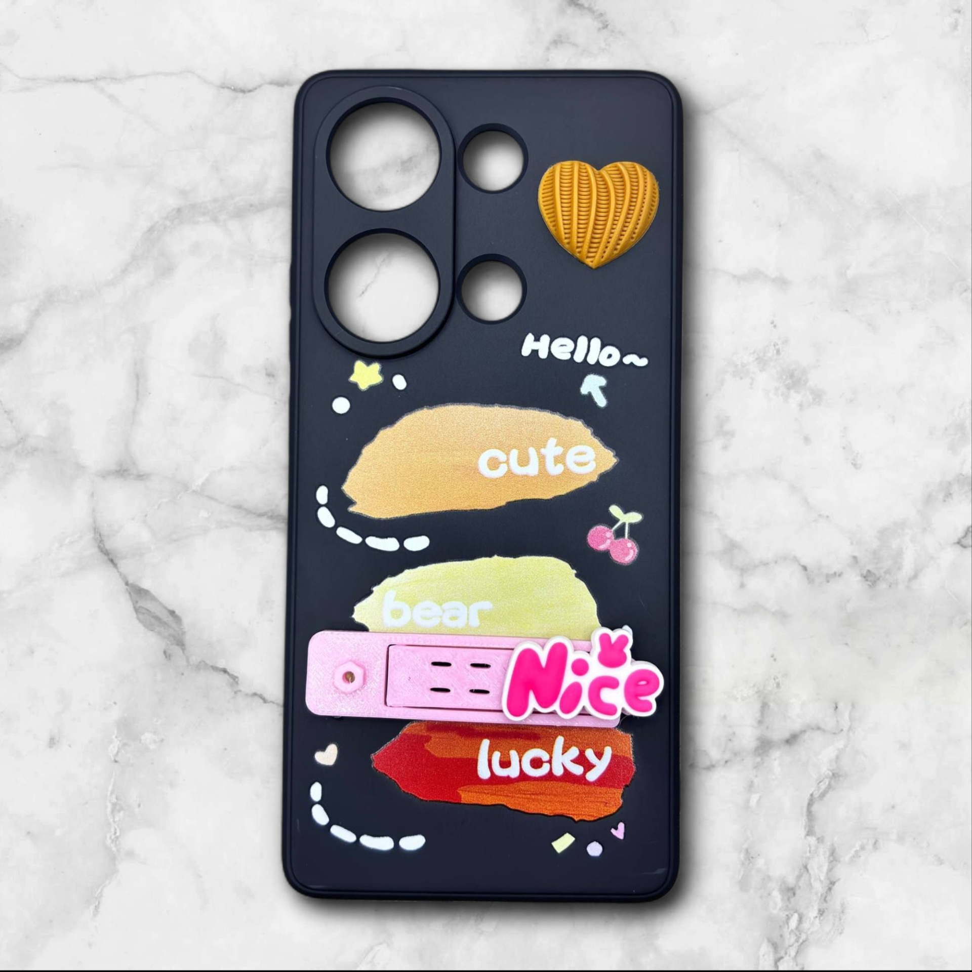  قاب شیائومی redminote14pro4g فانتزی استنددار Nice Mood رنگ مشکی – یونیک کیس 