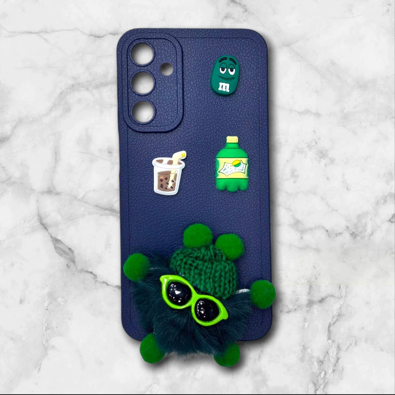 قاب پشمالو سهبعدی کارتونی سامسونگ A16 رنگ سورمه ای – یونیک کیس