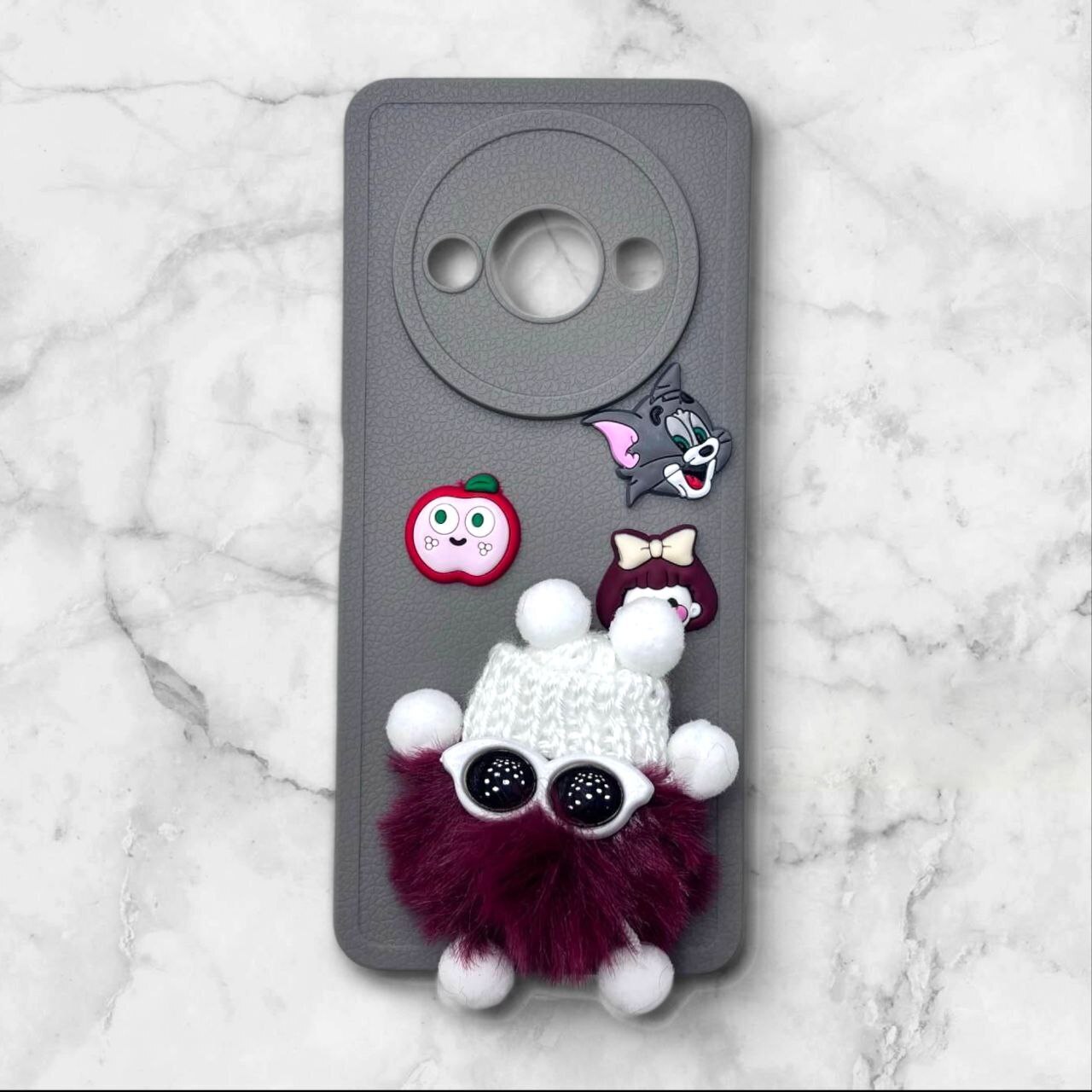 قاب پشمالو سهبعدی کارتونی شیائومی RedmiA3x رنگ طوسی – یونیک کیس