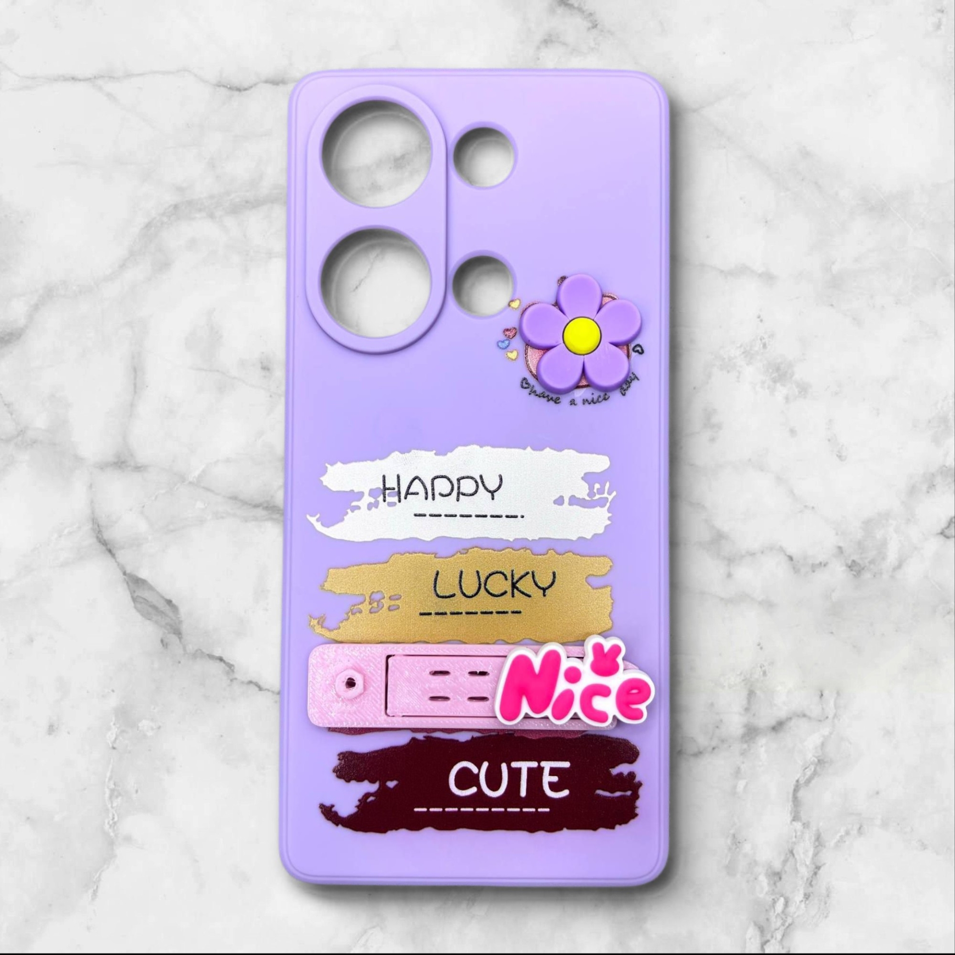  قاب شیائومی redminote14pro4g فانتزی استنددار Nice Mood رنگ بنفش – یونیک کیس 