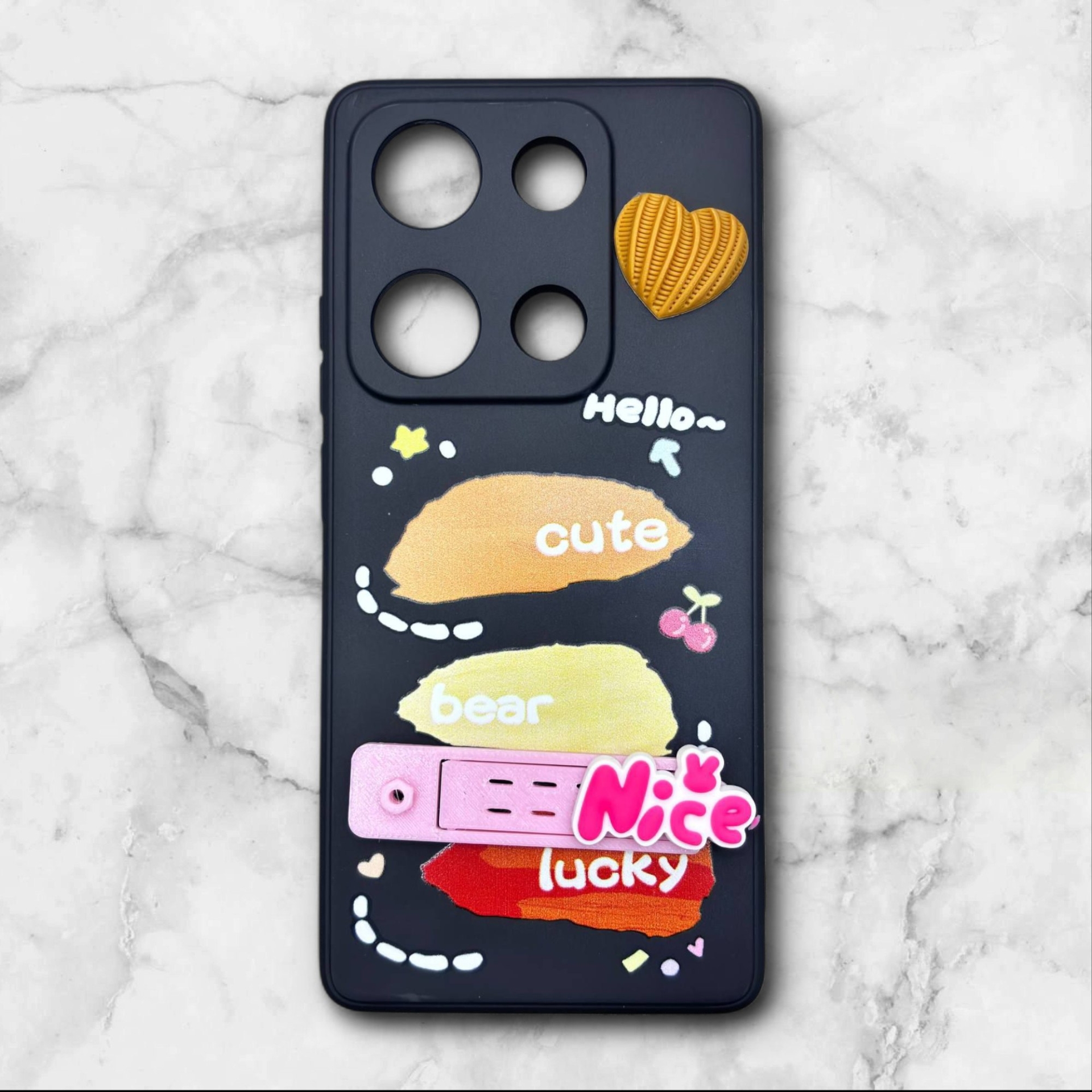  قاب شیائومی redminote14s فانتزی استنددار Nice Mood رنگ مشکی – یونیک کیس 
