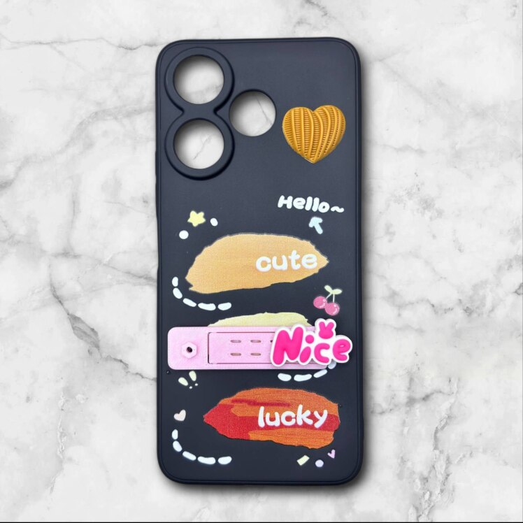 قاب شیائومی redmi13 فانتزی استنددار Nice Mood رنگ مشکی – یونیک کیس 