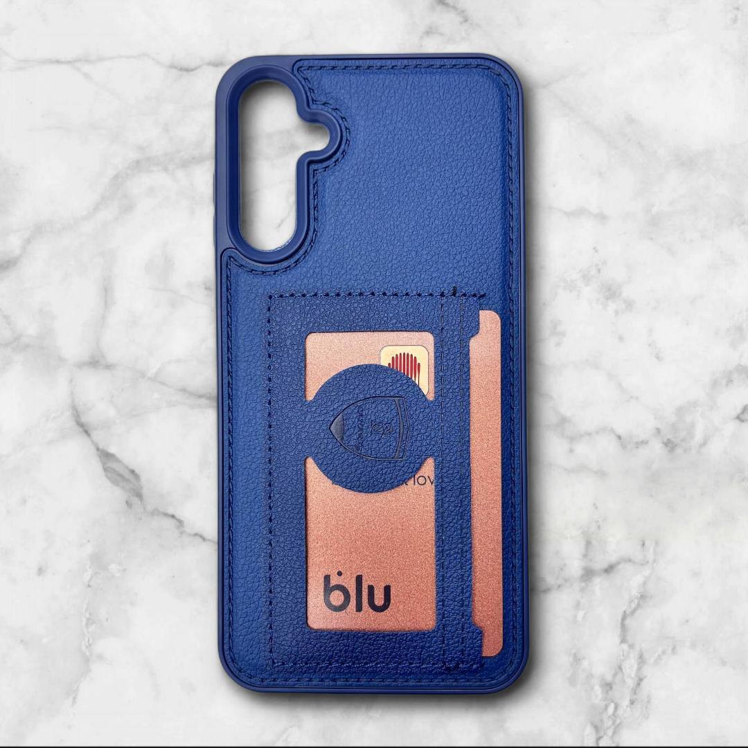  قاب چرمی جاکارتی سامسونگ Samsung A56 رنگ سورمه ای– Canary– یونیک کیس 