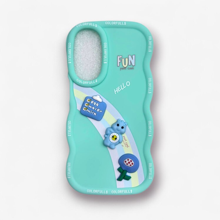 قاب طرح دار سامسونگsamsunga35 برجسته طرح میوه و رنگین‌کمان رنگ سبز – یونیک کیس 