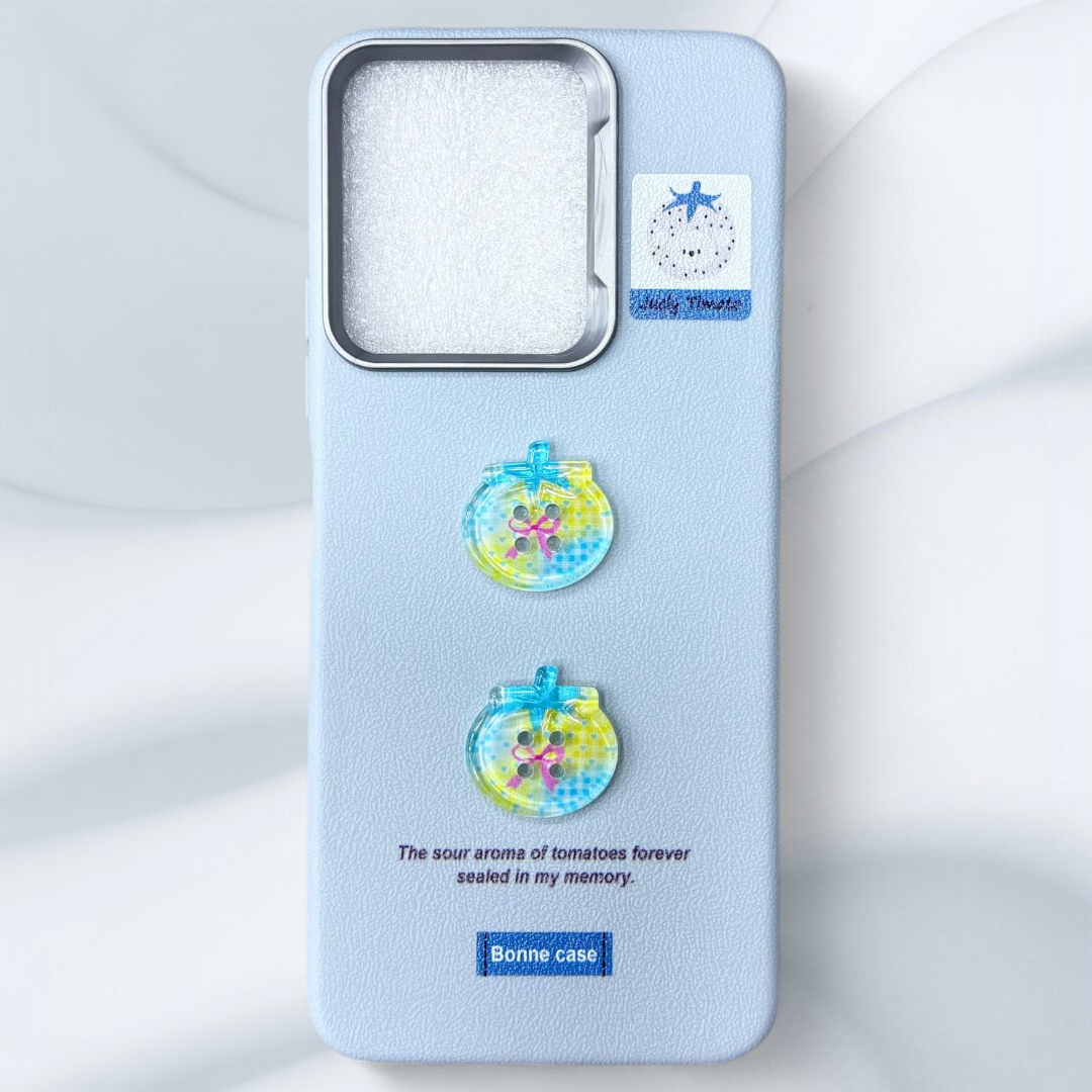  قاب چرمی طرح‌دار شیائومی redmi12 رنگ آبی یخی – Bonne Case-یونیک کیس 