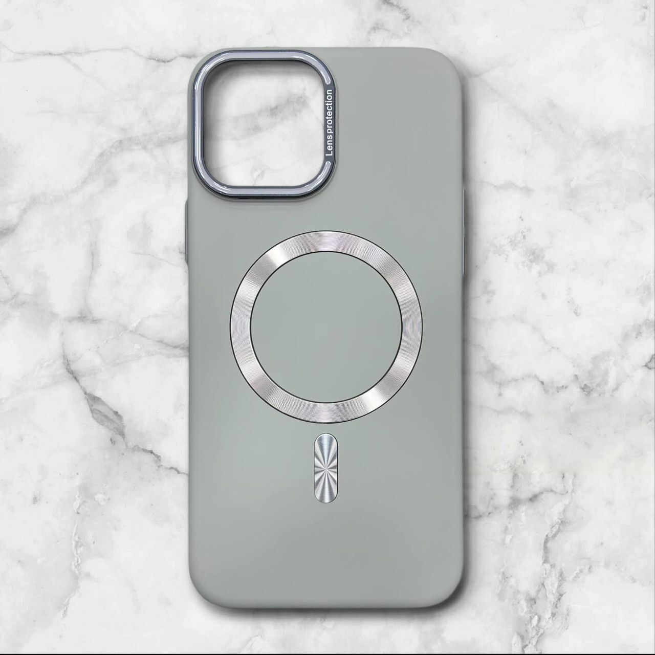  قاب ایفون iPhone13pro مگ‌سیف کربن با فریم فلزی لنز رنگ خاکستری – یونیک کیس 