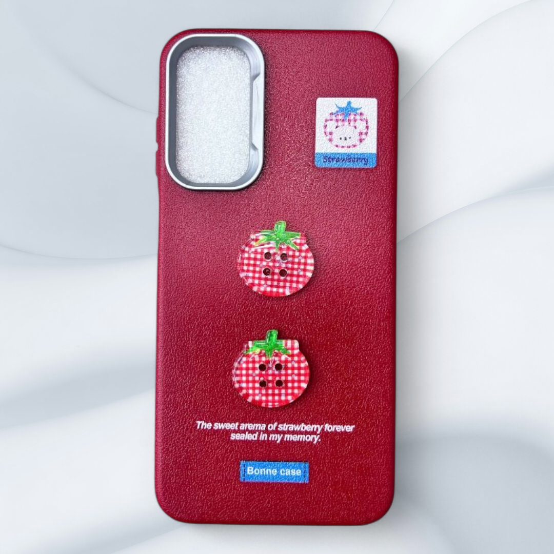  قاب چرمی طرح‌دار سامسونگA32 5gرنگ قرمز – Bonne Case-یونیک کیس 