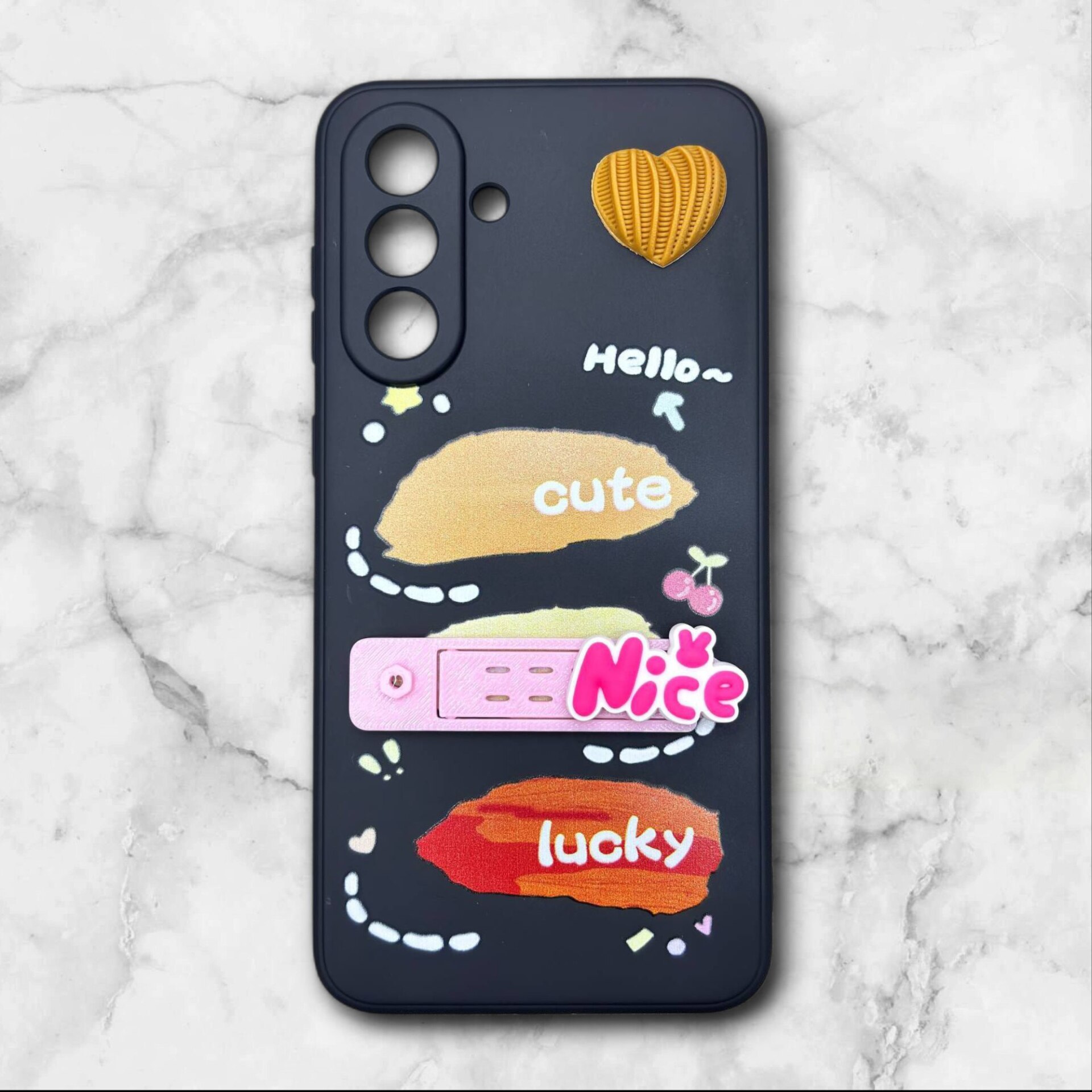 قاب سامسونگ samsungA36 فانتزی استنددار Nice Mood رنگ مشکی – یونیک کیس 